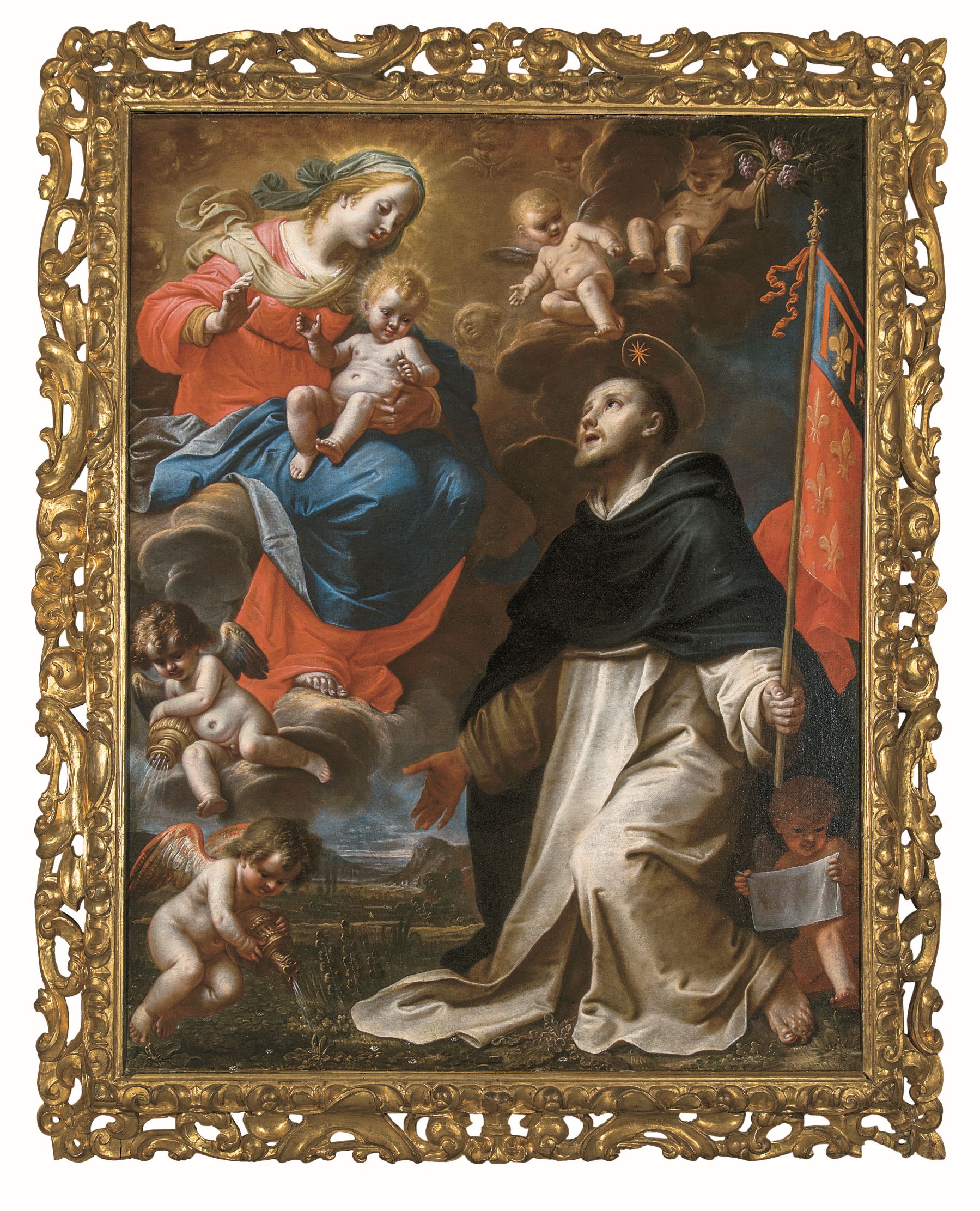 La Madonna col Bambino che appare a San Domenico (dipinto) di Balassi Mario (terzo quarto XVII)