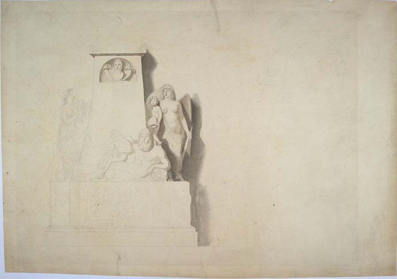 Studio per il monumento funebre a Elisa Bonaparte Baciocchi (disegno) di Bartolini Lorenzo (primo quarto XIX)