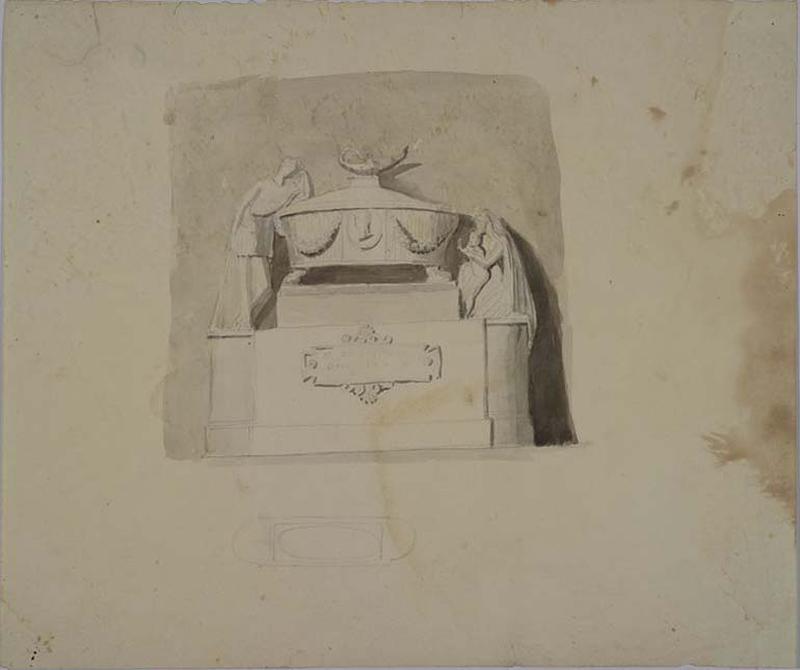 Studio per monumento funebre (disegno) di Bartolini Lorenzo (secondo quarto XIX)