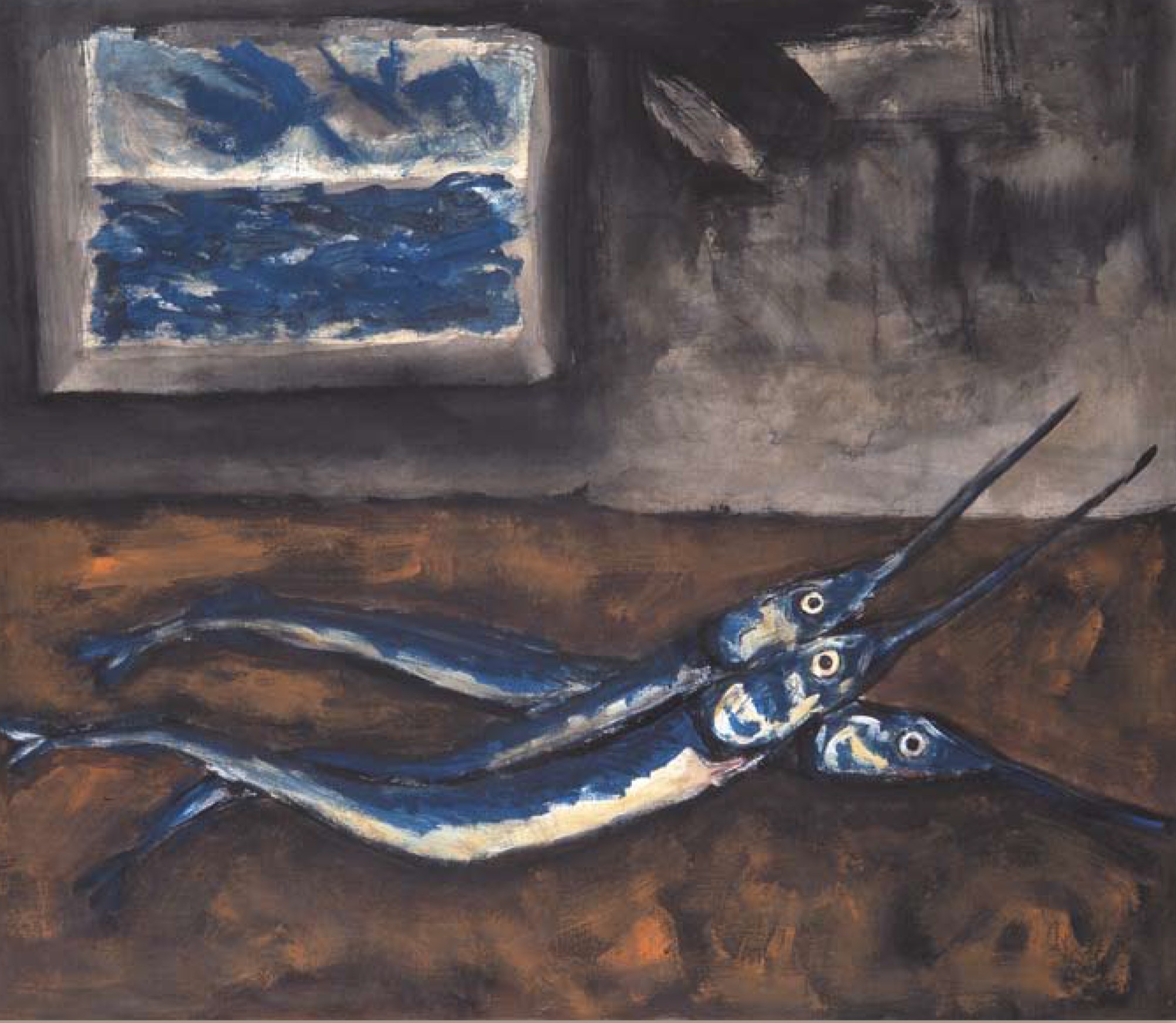 pesci ossei (dipinto - Le Aguglie) di Incardona, Marco - ambito siciliano (ultimo quarto XX)