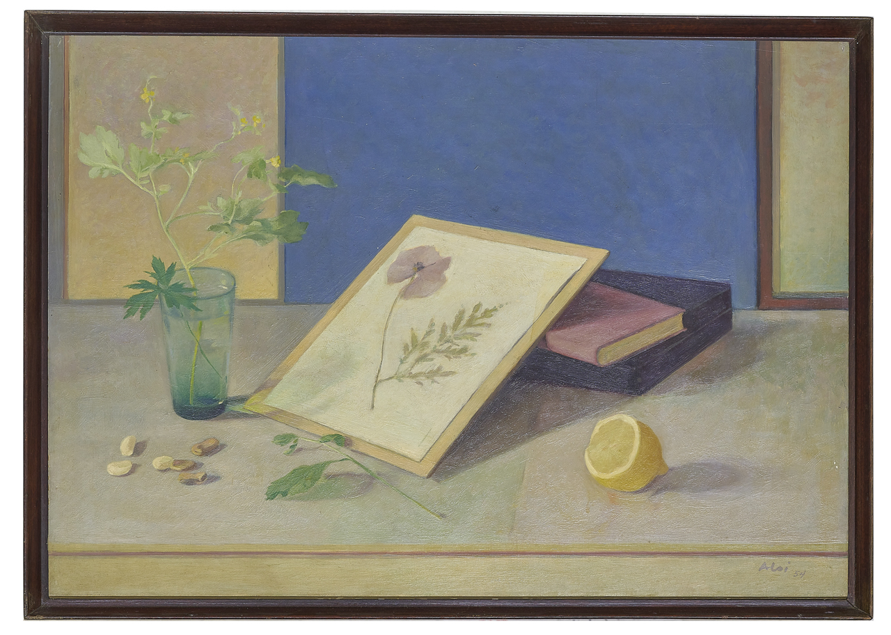 Natura morta con fiori, Natura morta (dipinto) di Roberto Aloi (metà XX secolo)
