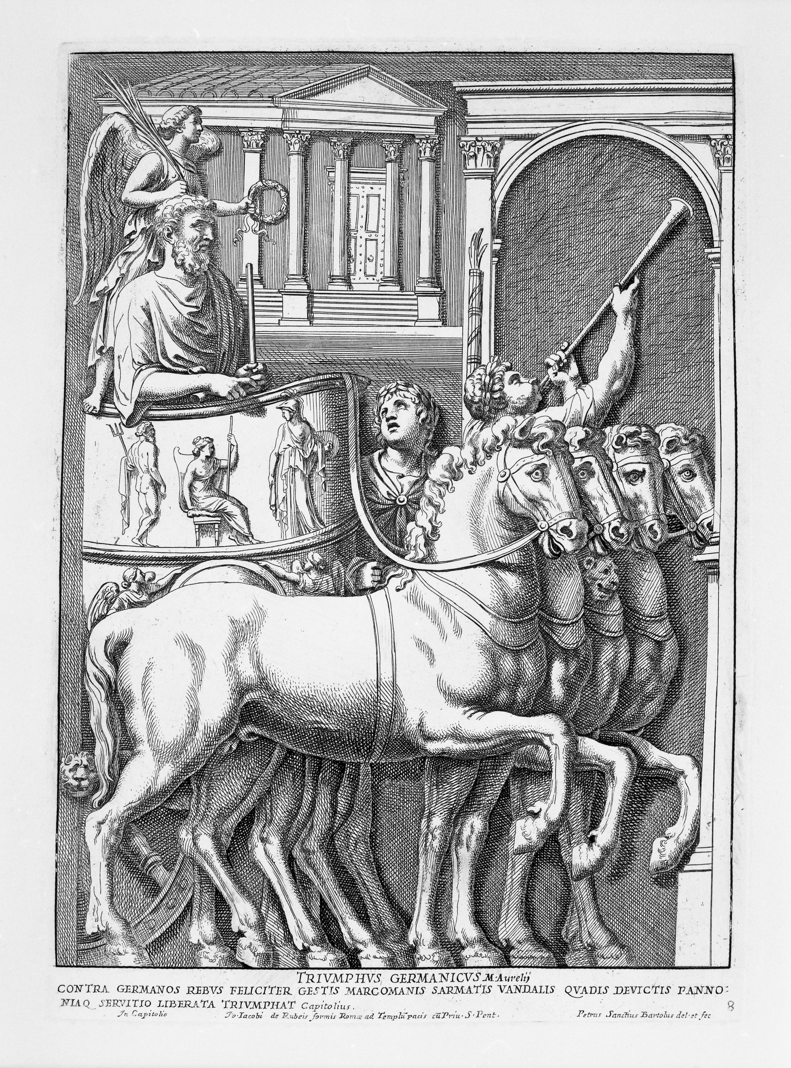 Trionfo di Marco Aurelio sui Germani, Rilievo antico (stampa) di Bartoli Santi Pietro, Bellori Pietro Giovanni (XVII)