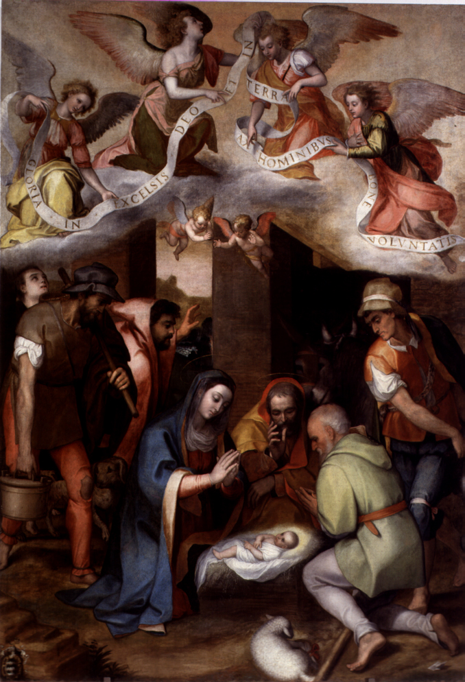 adorazione dei pastori (dipinto, opera isolata) di Venusti Marcello (seconda metà sec. XVI)