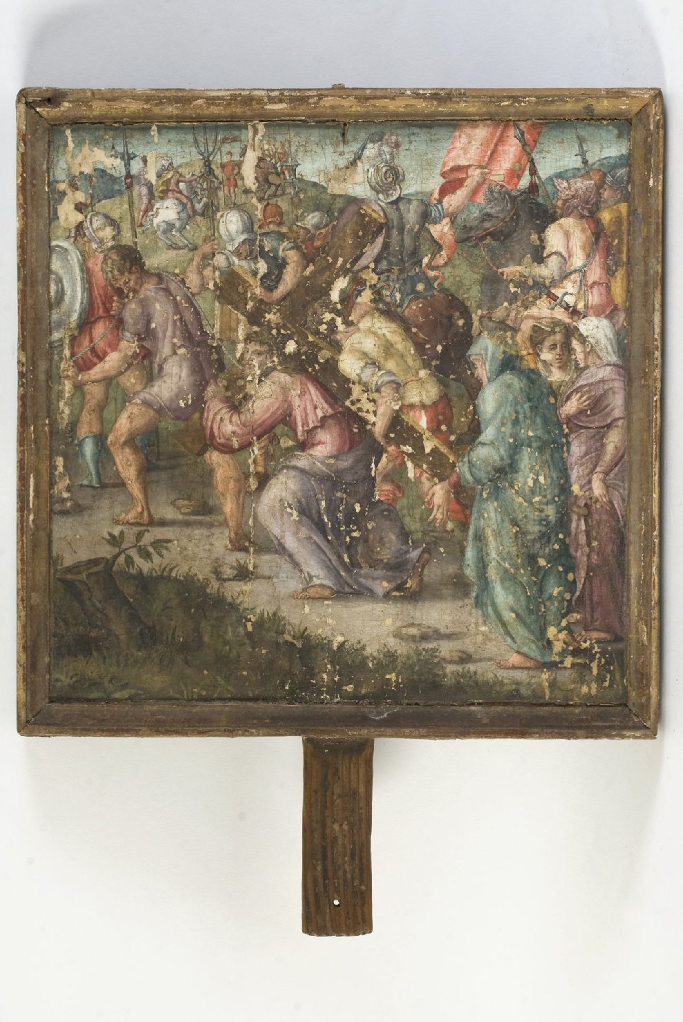 salita di Cristo al monte Calvario (dipinto, elemento d'insieme) di Cocchi Pompeo di Piergentile (maniera) (prima metà sec. XVI)
