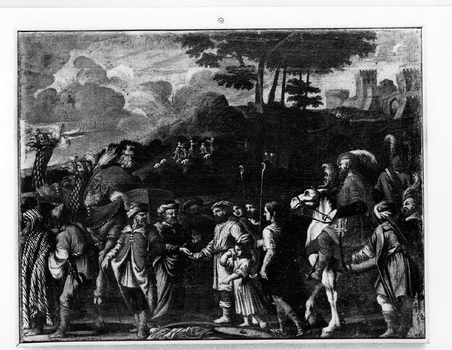 Giuseppe venduto come schiavo dai fratelli (dipinto, elemento d'insieme) - ambito dell'Italia centrale (prima metà sec. XVII)