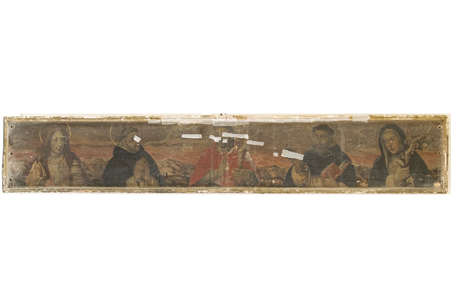 santa Maria Maddalena, san Pietro martire, san Carlo Borromeo, santa Caterina da Siena, san Domenico (dipinto, opera isolata) - ambito Italia centrale (inizio sec. XVII)