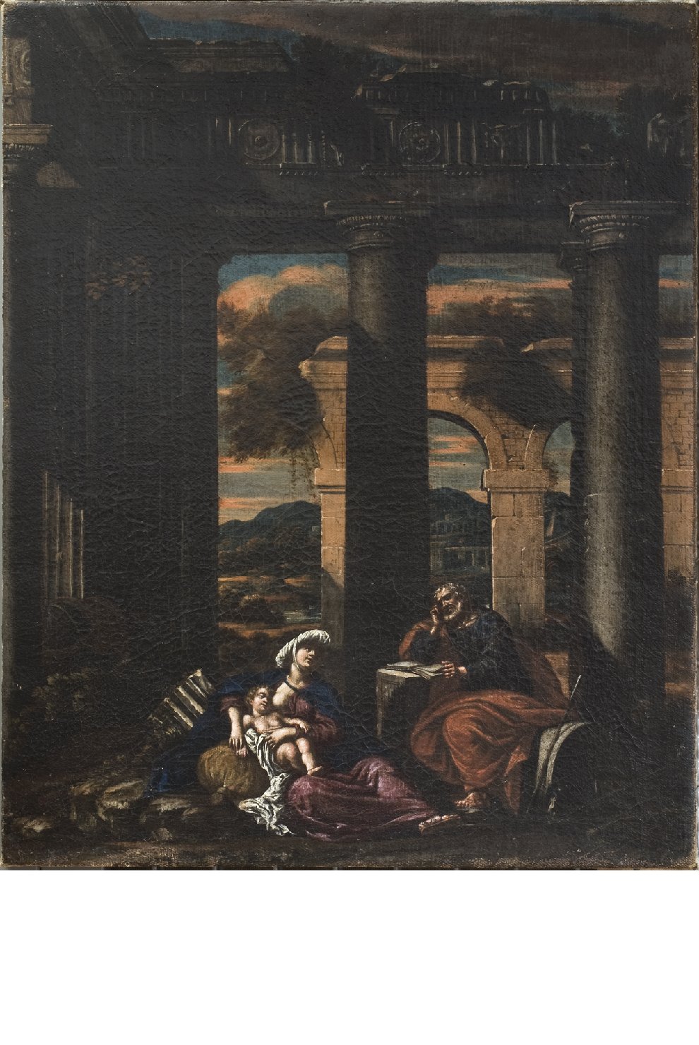 riposo nella fuga in Egitto (dipinto, opera isolata) - ambito Italia centrale (ultimo quarto sec. XVI)