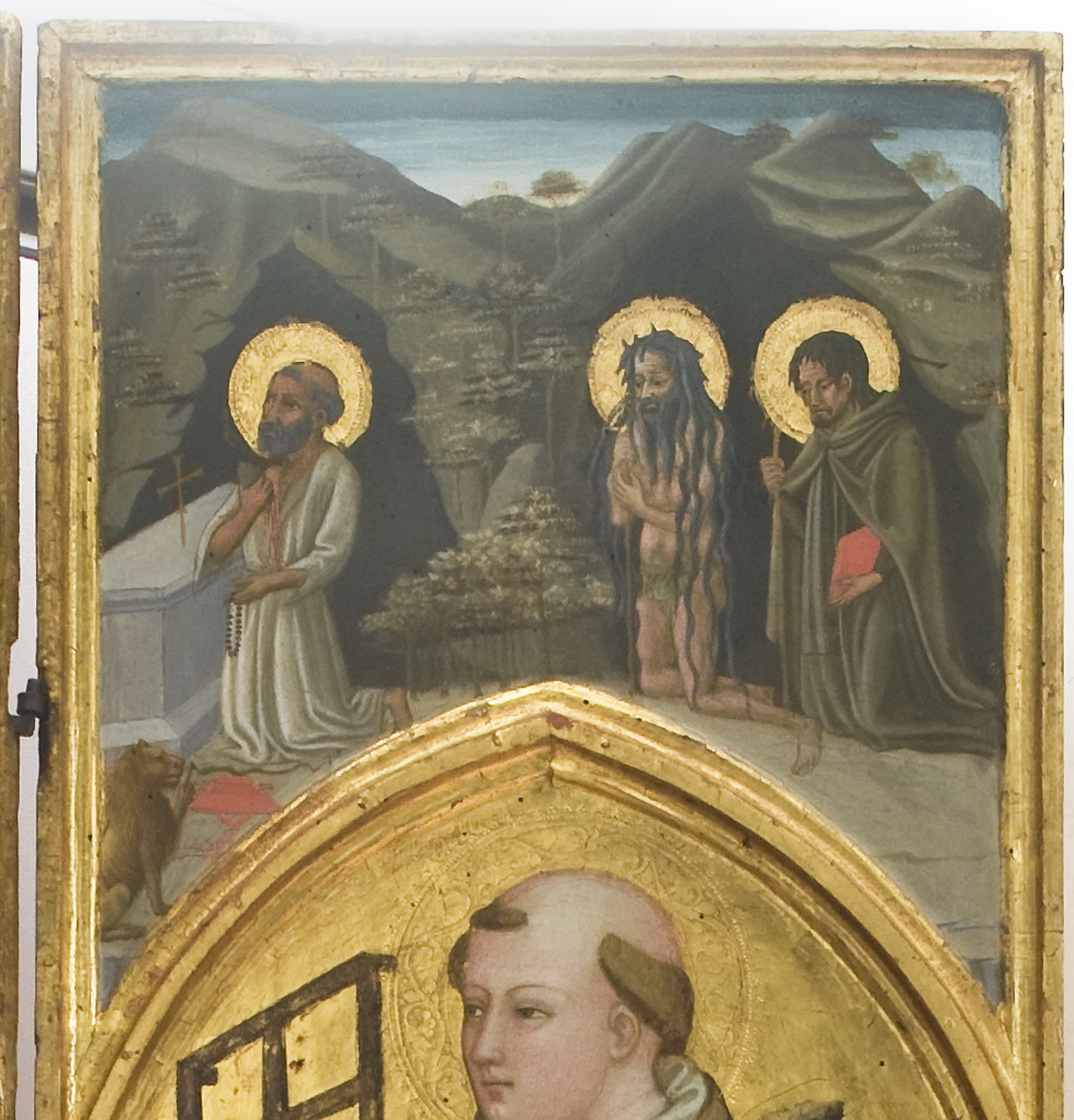 S. Girolamo, S. Onofrio e S. Paolo nel deserto (tabernacolo, elemento d'insieme) di Bicci di Lorenzo (attribuito) (prima metà sec. XV)