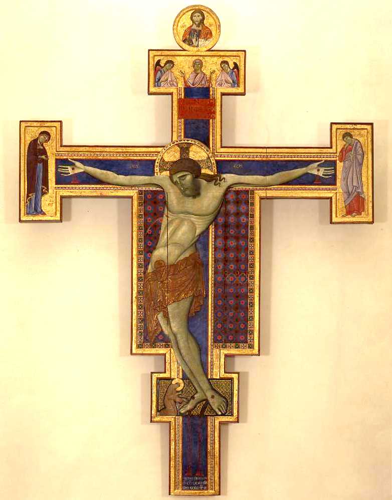 Cristo crocifisso con la Madonna e Santi (croce dipinta, opera isolata) di Maestro di San Francesco (attribuito) (sec. XIII)