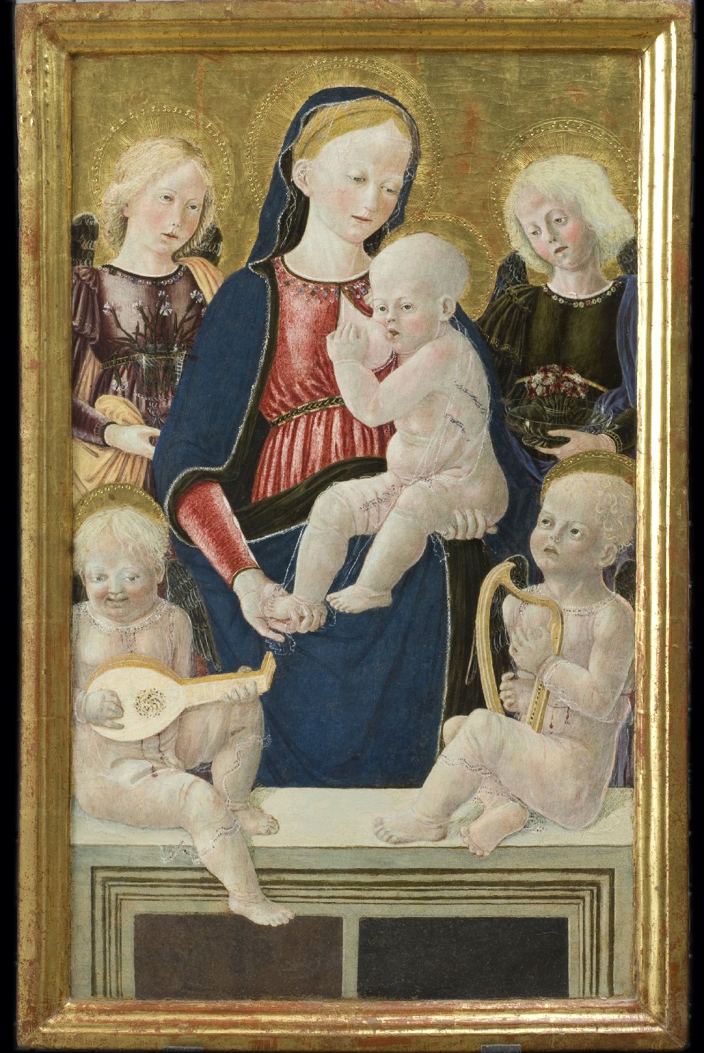 Madonna del latte e angeli (dipinto, pendant) di Boccati Giovanni (attribuito) (seconda metà sec. XV)