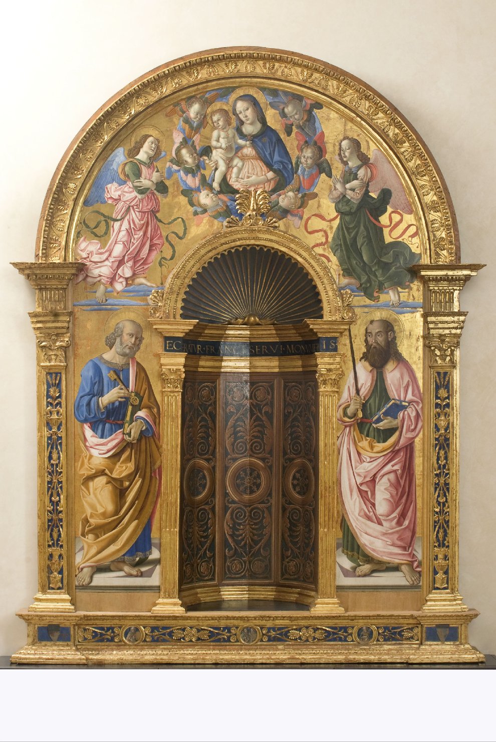 Madonna con Bambino, Santi e angeli (mostra d'altare, opera isolata) di Fiorenzo di Lorenzo (seconda metà sec. XV)