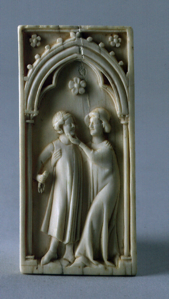 Pigmalione s'innamora della statua da lui scolpita (placchetta, opera isolata) - ambito francese (prima metà sec. XIV)