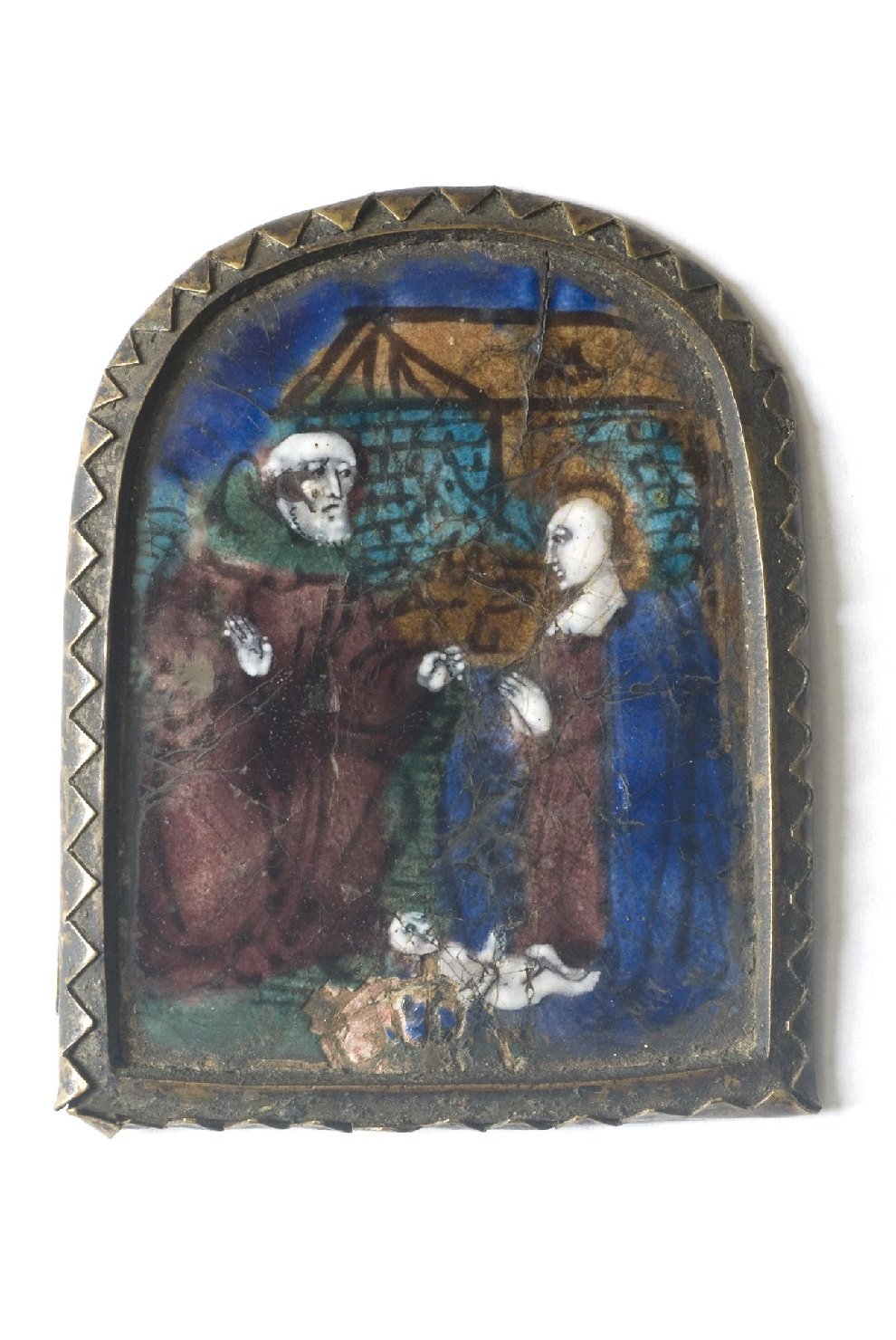 natività di Gesù (pace - a tavoletta) - manifattura di Limoges (secc. XV-XVI)