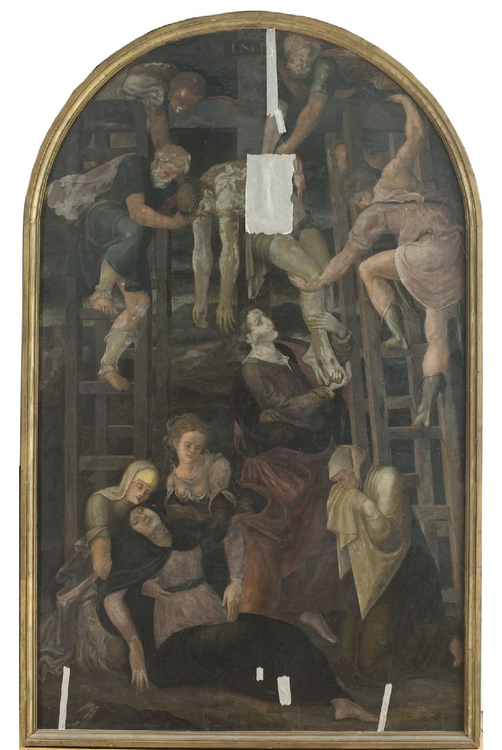 deposizione di Cristo dalla croce (dipinto, opera isolata) di Gherardi Cristoforo detto Bocino - ambito fiorentino (terzo quarto sec. XVI)