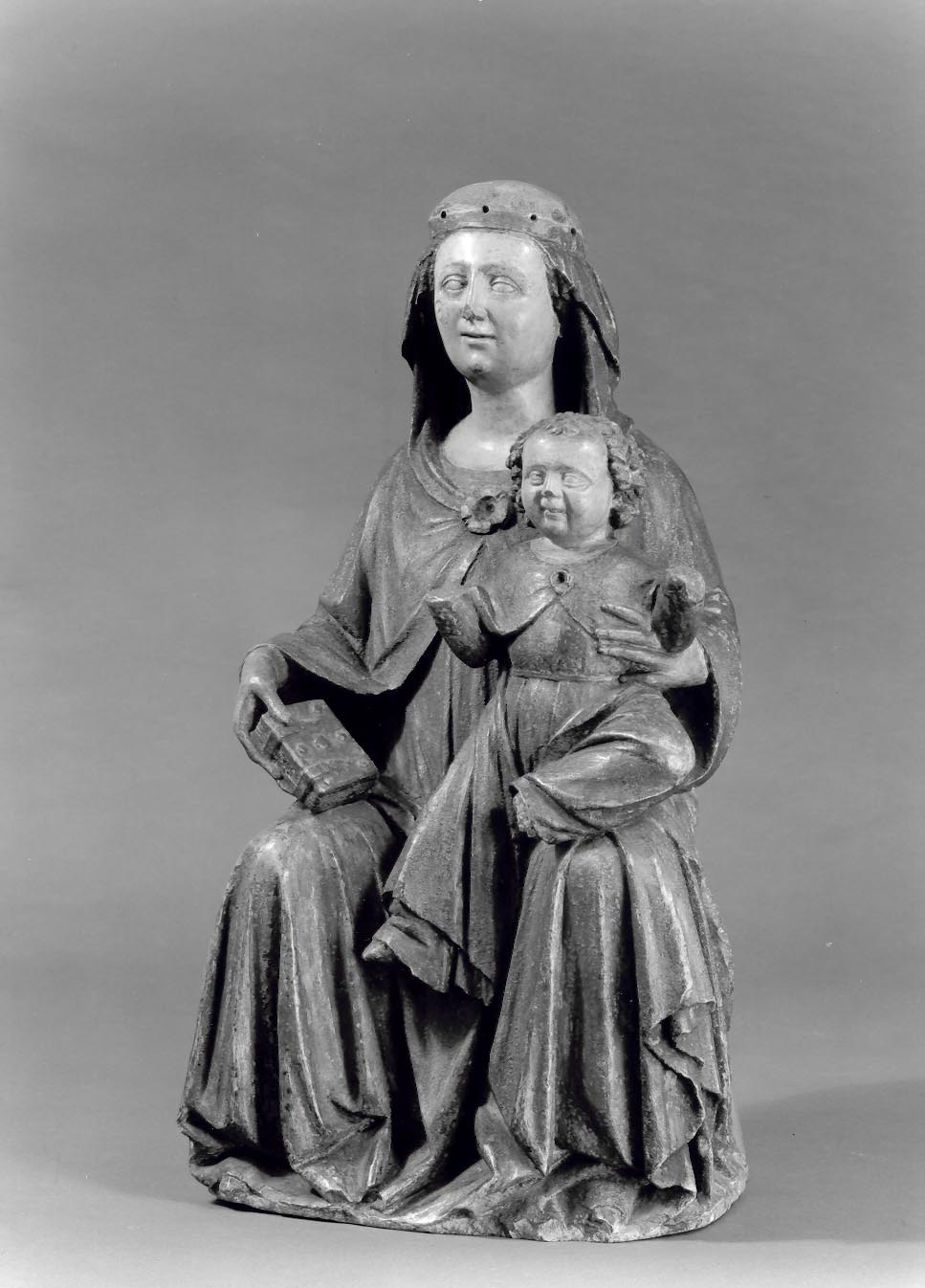 Madonna con Gesù Bambino in trono (scultura, opera isolata) di De' Bianchi, Andriolo (bottega) (terzo quarto XIV)