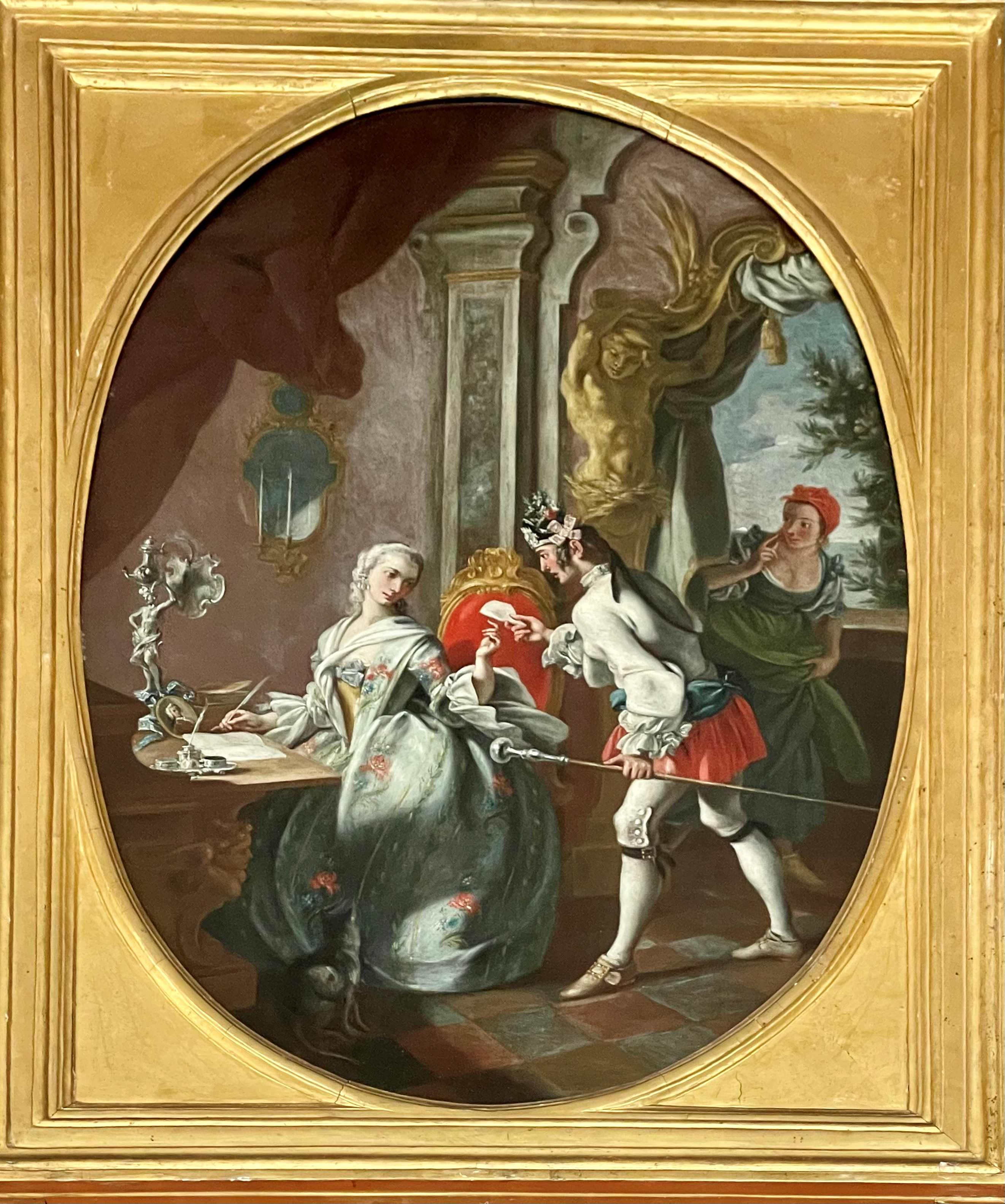 La lettera galante (dipinto, opera isolata) di Falciatore, Filippo (secondo quarto XVIII)