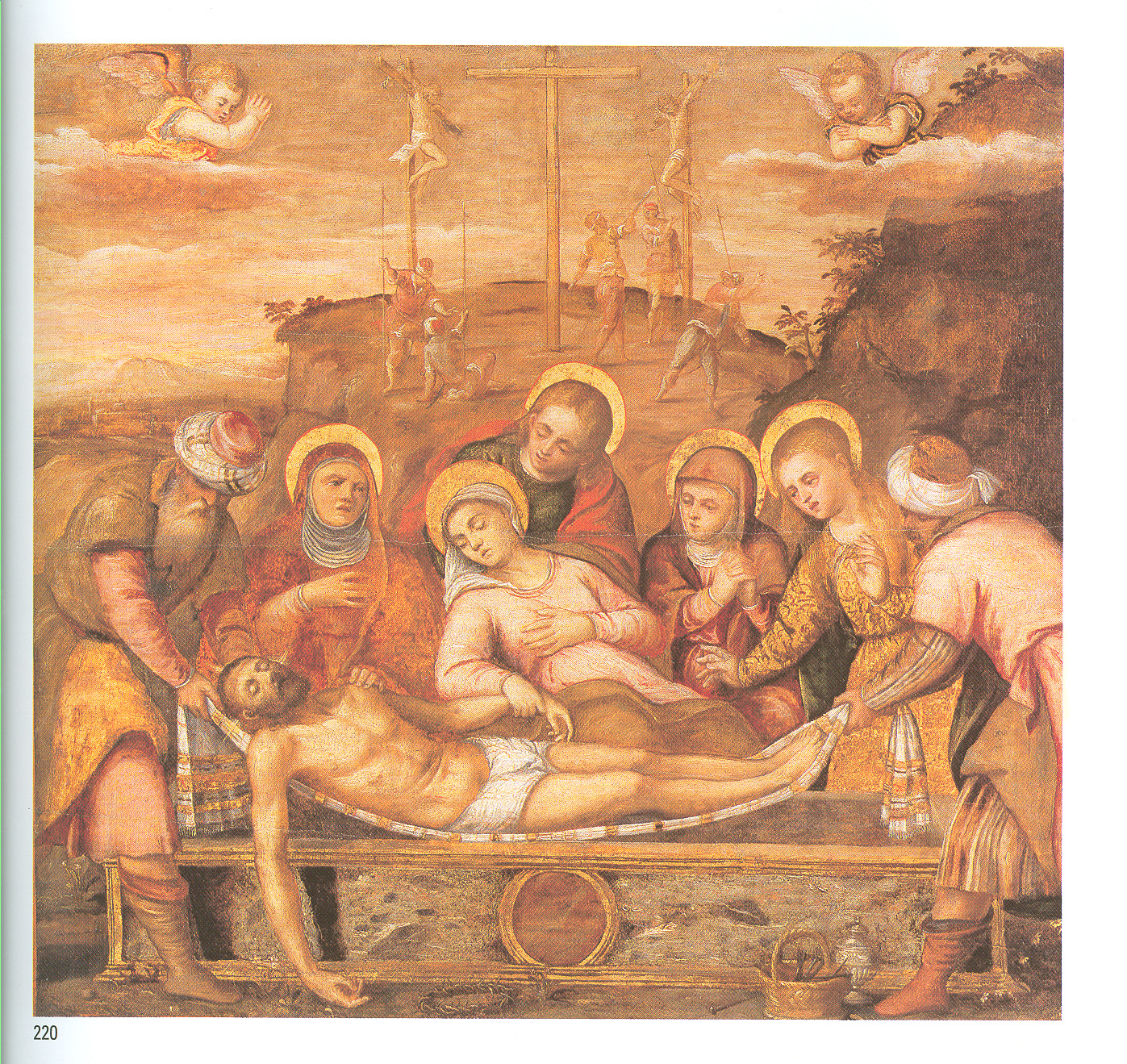 Deposizione di Cristo nel sepolcro (dipinto, opera isolata) di Piazza, Callisto (attribuito) (metà XVI)