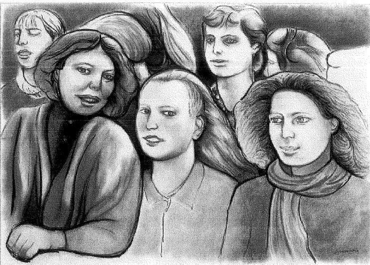Le ragazze di Via Roma, Figure femminili (dipinto) di Luigi Guerricchio - ambito lucano (XX)