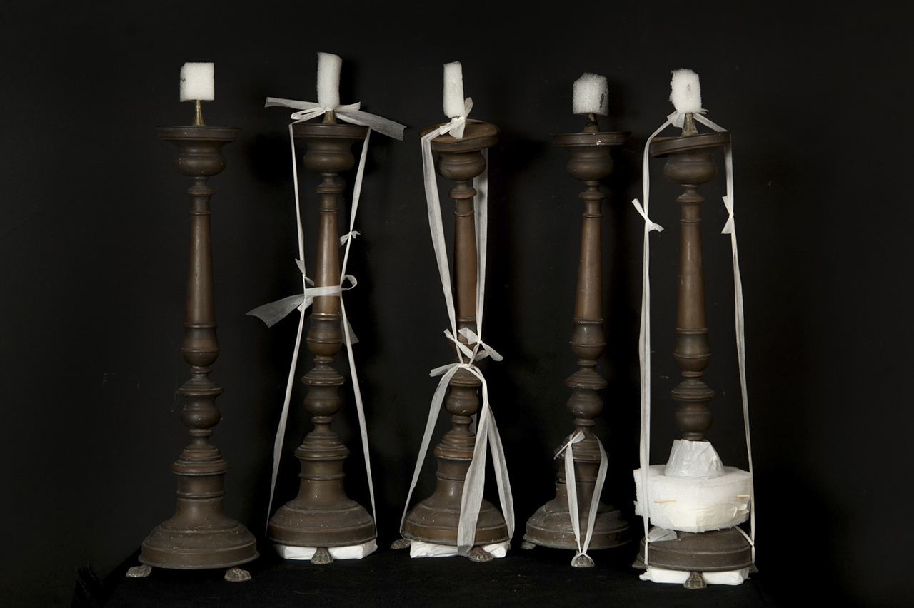 soggetto assente (candeliere d'altare, serie) di Ditta Romanini (primo quarto XX)