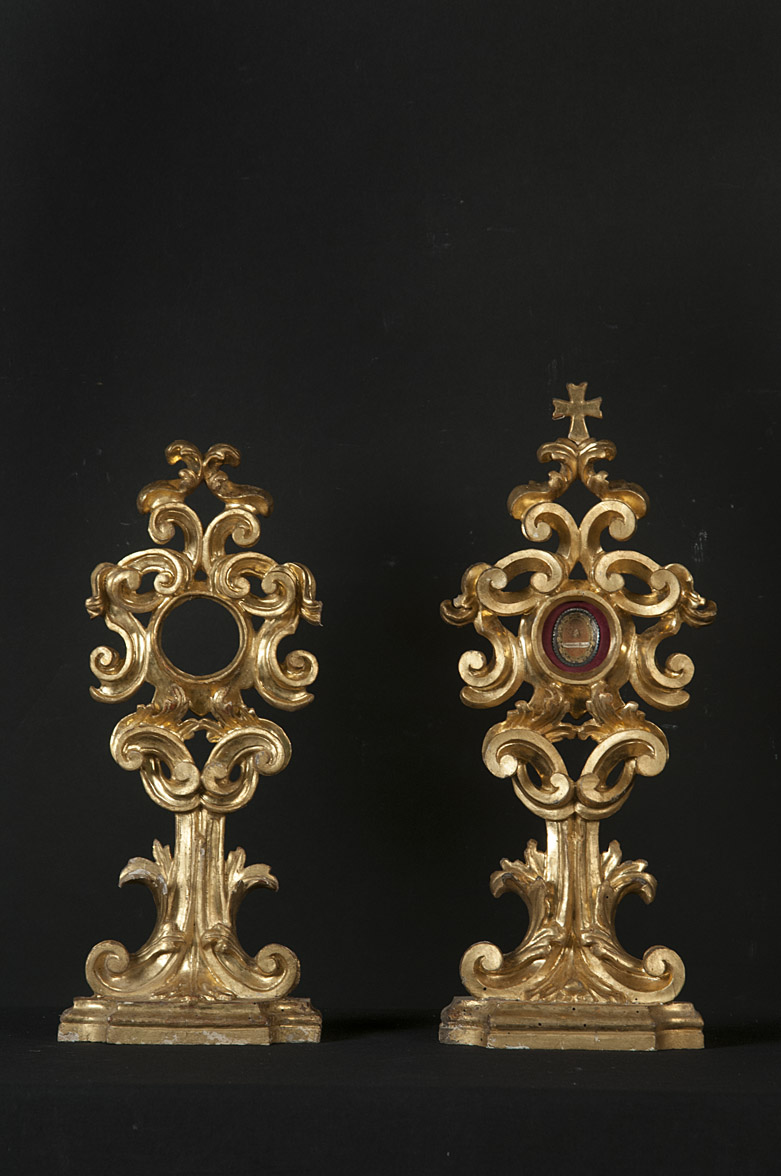 soggetto assente (reliquiario - a ostensorio, coppia) - bottega Italia centrale (sec. XVIII)