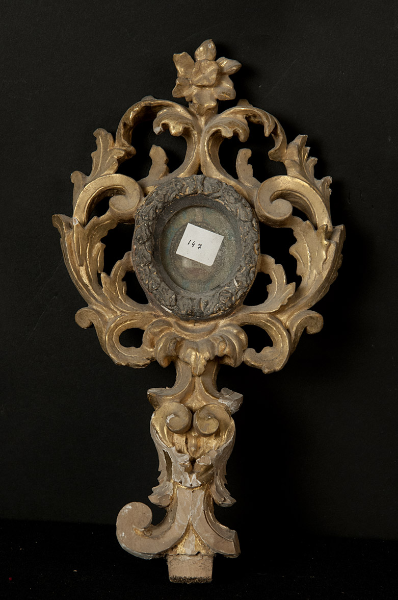 soggetto assente (reliquiario - a ostensorio, frammento) - bottega Italia centrale (sec. XVIII)