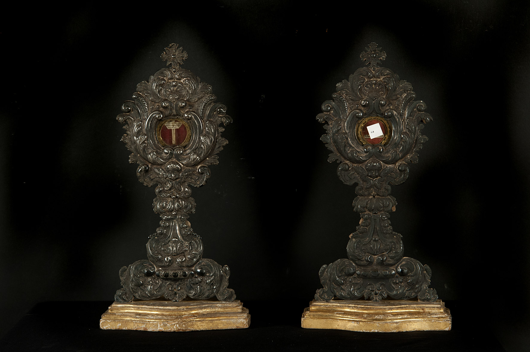 cherubino (reliquiario - a ostensorio, coppia) - bottega Italia centrale (sec. XVIII)