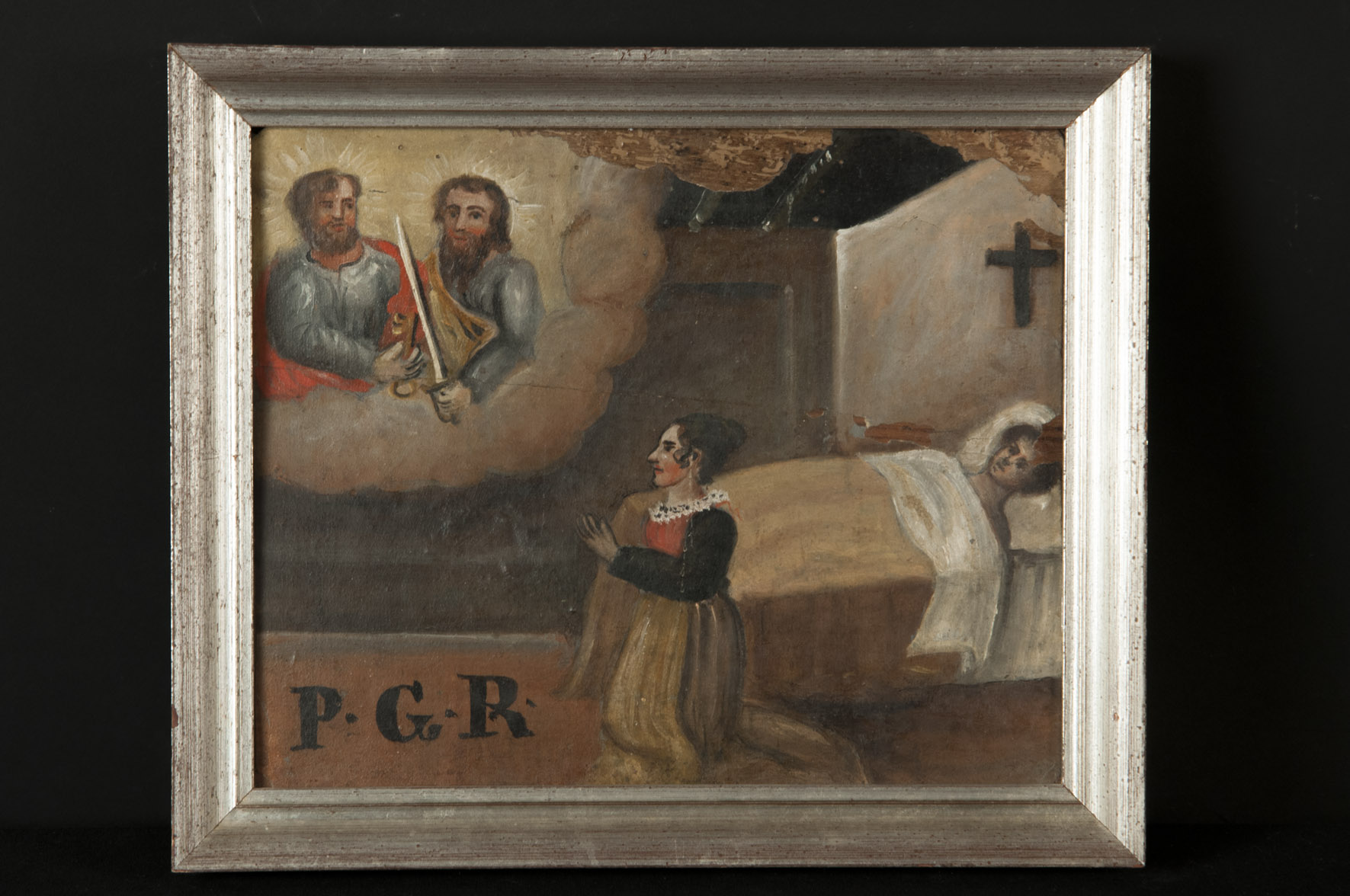 guarigione per intercessione dei SS. Pietro e Paolo (ex voto, opera isolata) - ambito italiano (XIX)