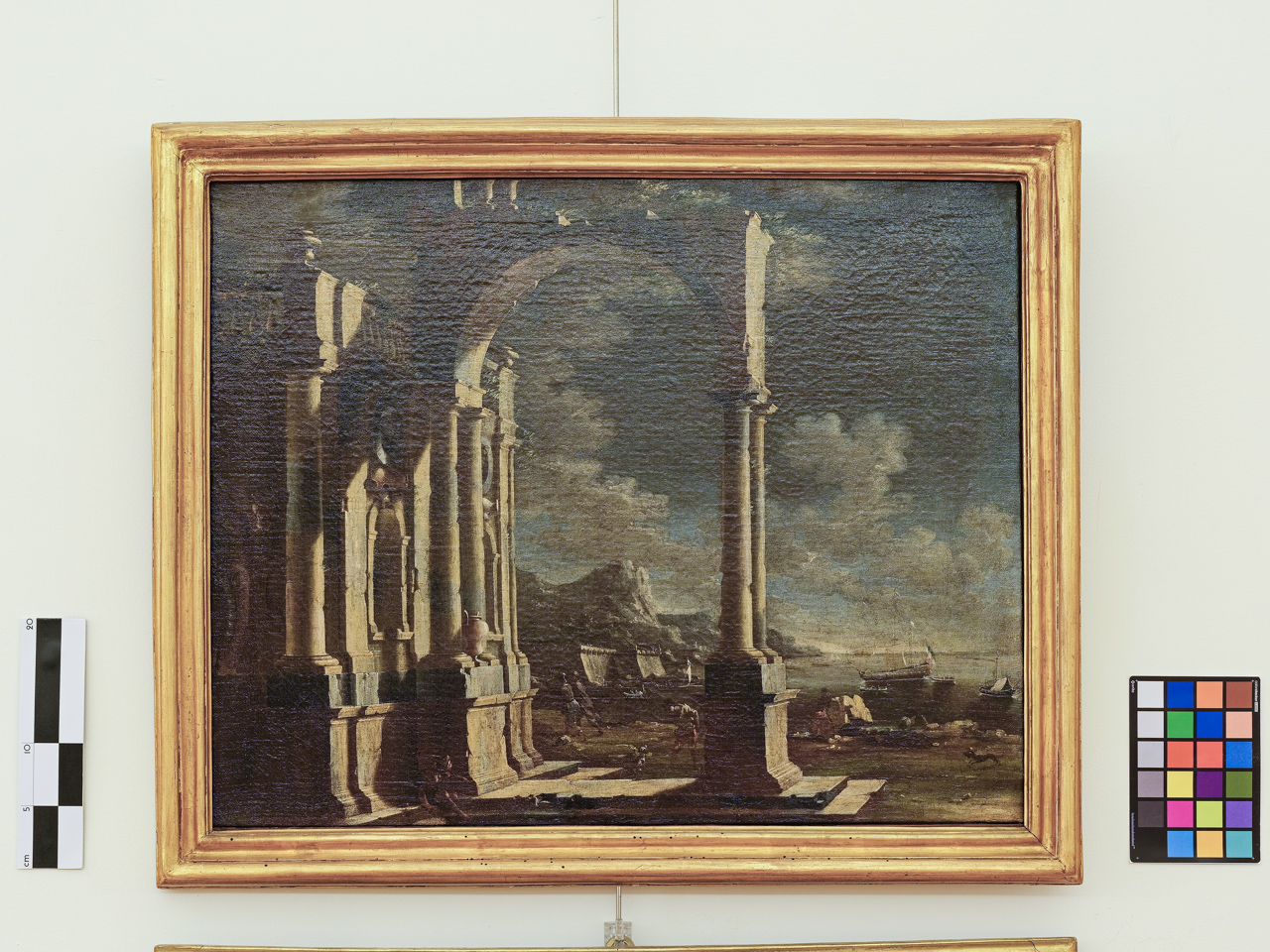 Ruderi con paesaggio marino, Marina con rovine (dipinto) di Coccorante Leonardo (attribuito) (prima metà XVIII)