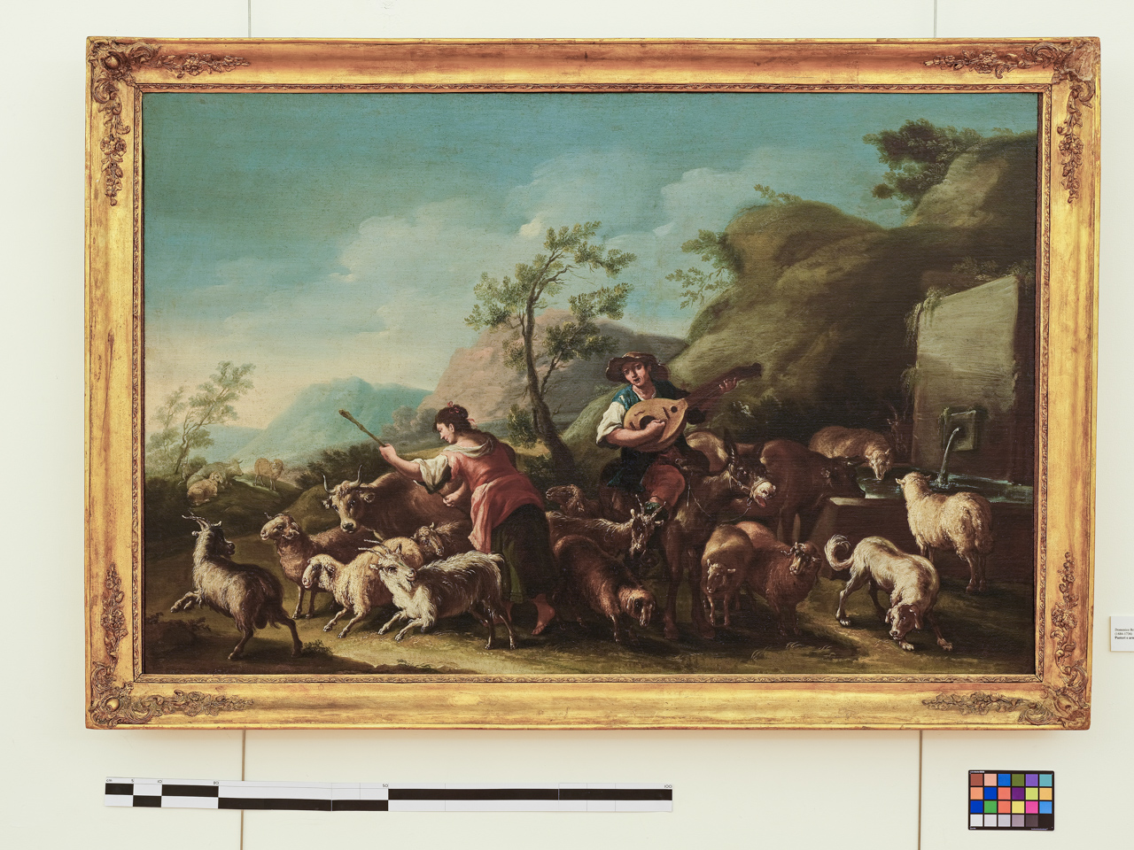 Pastori e armenti alla fonte, Pastori e armenti alla fonte (dipinto) di Tassone Giuseppe (attribuito) (XVII-XVIII)
