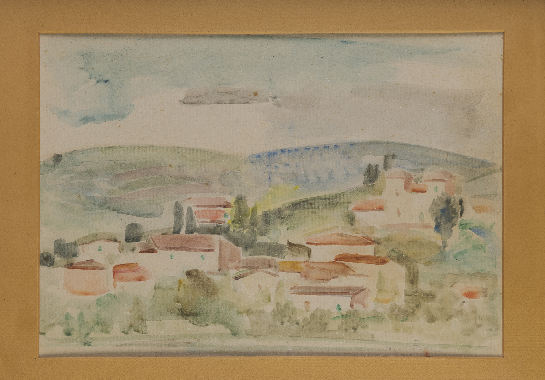 Paesaggio, Paesaggio collinare (disegno) di Fucini Loris (terzo quarto XX)