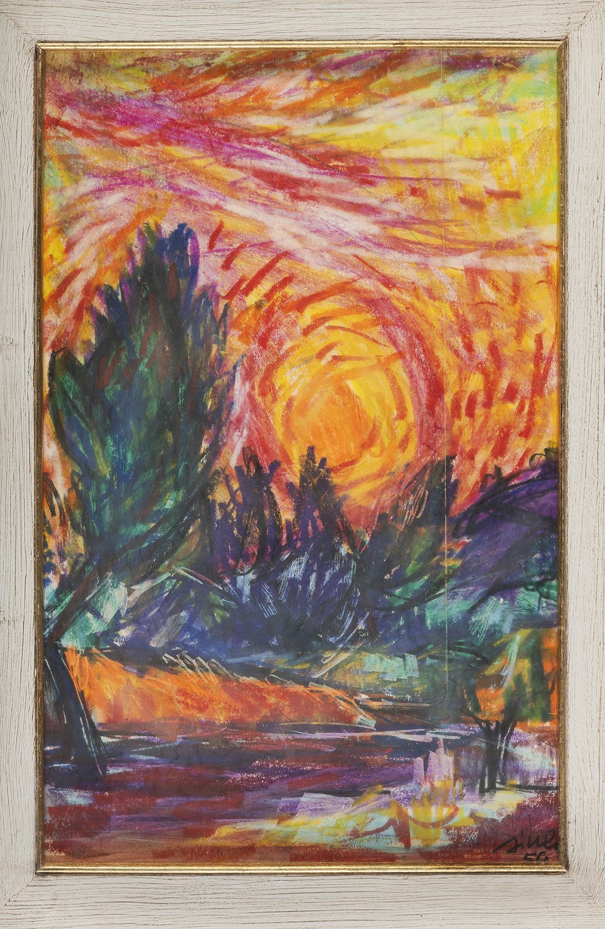 Paesaggio con sole, Paesaggio (disegno) di Gemignani Sineo (terzo quarto XX)