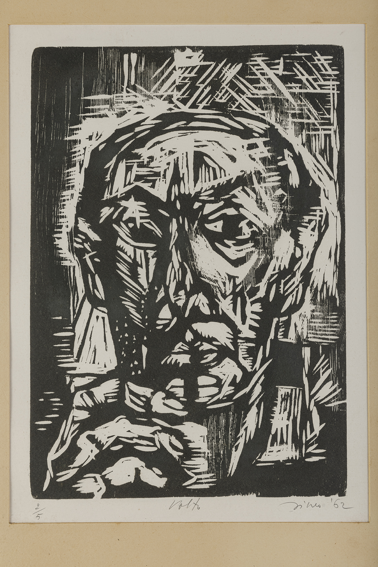 Volto, Ritratto figura maschile (stampa) di Gemignani Sineo (terzo quarto XX)