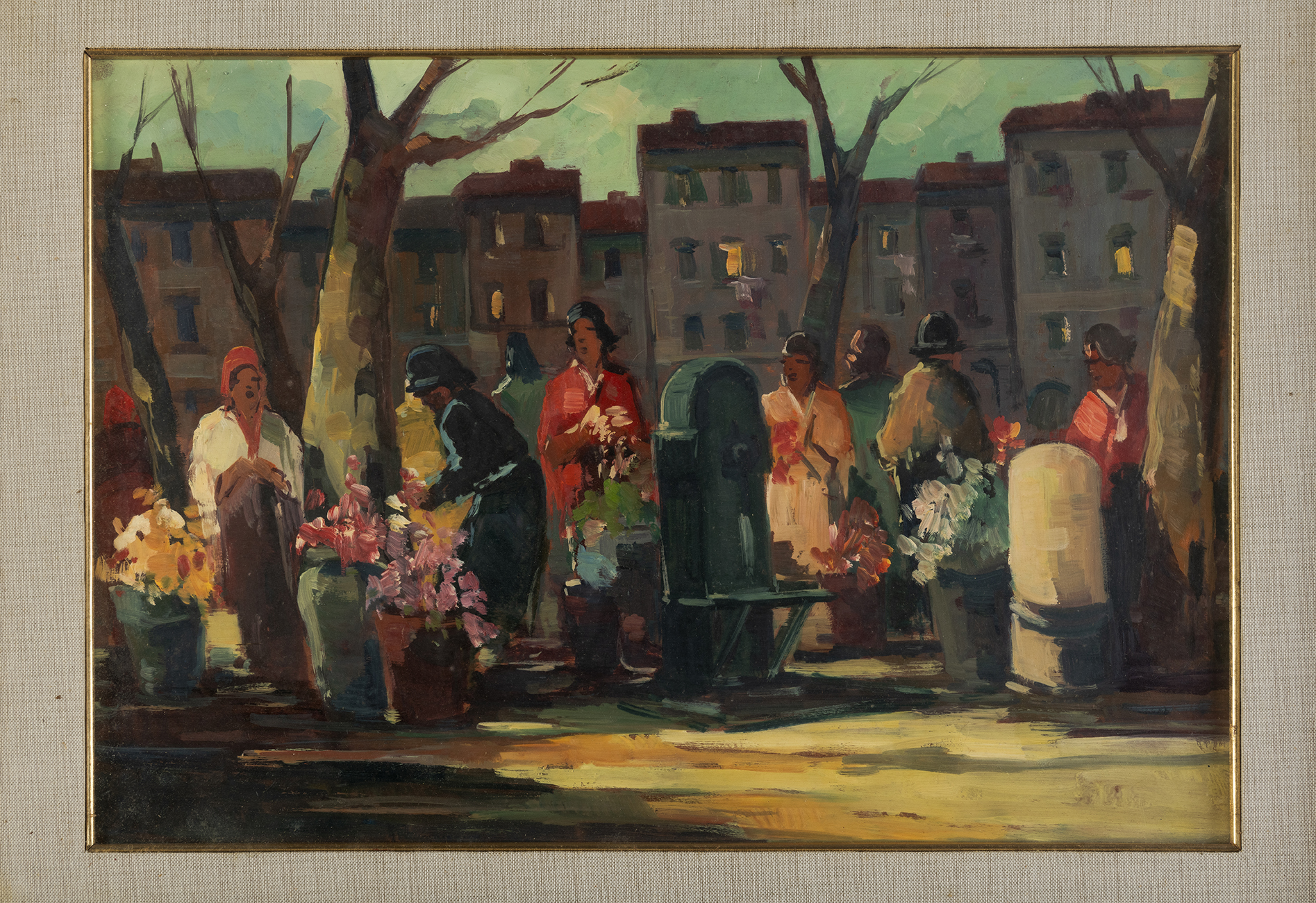 Donne al mercato, Gruppo di donne al mercato (dipinto) di Natali Renato (anni venti XX)
