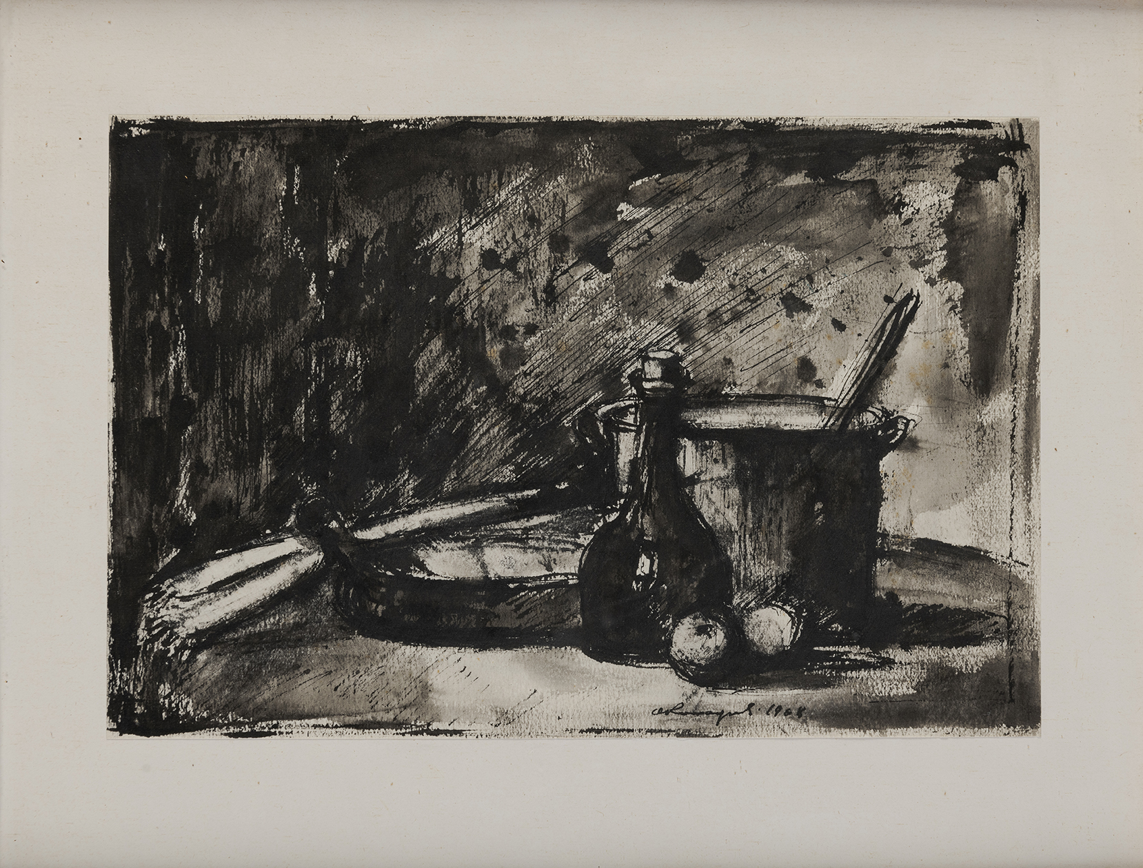 Natura morta, Natura morta (disegno) di Romagnoli Antonio (terzo quarto XX)