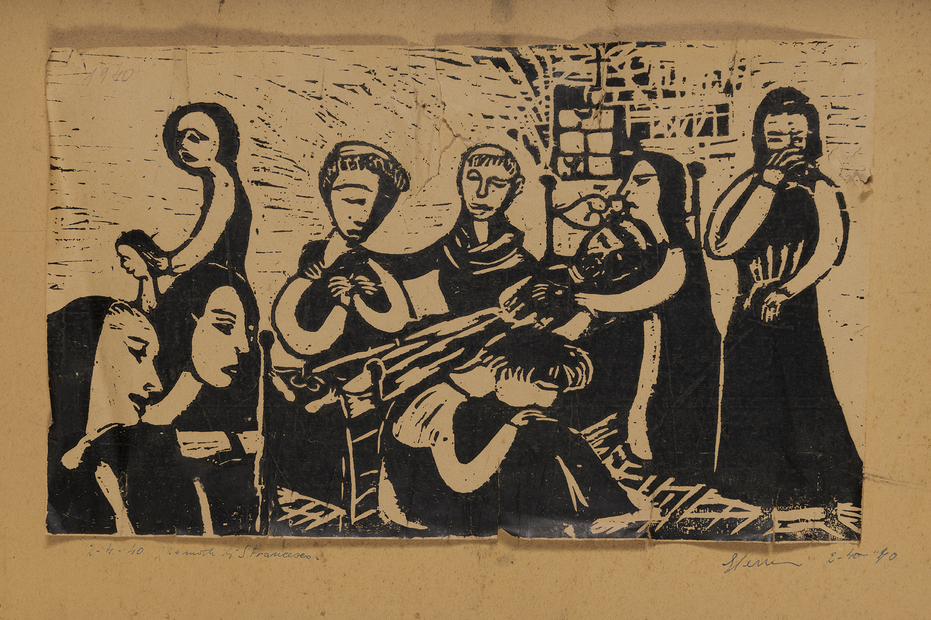 La morte di San Francesco, Morte di San Francesco (stampa) di Terreni Gino (secondo quarto XX)