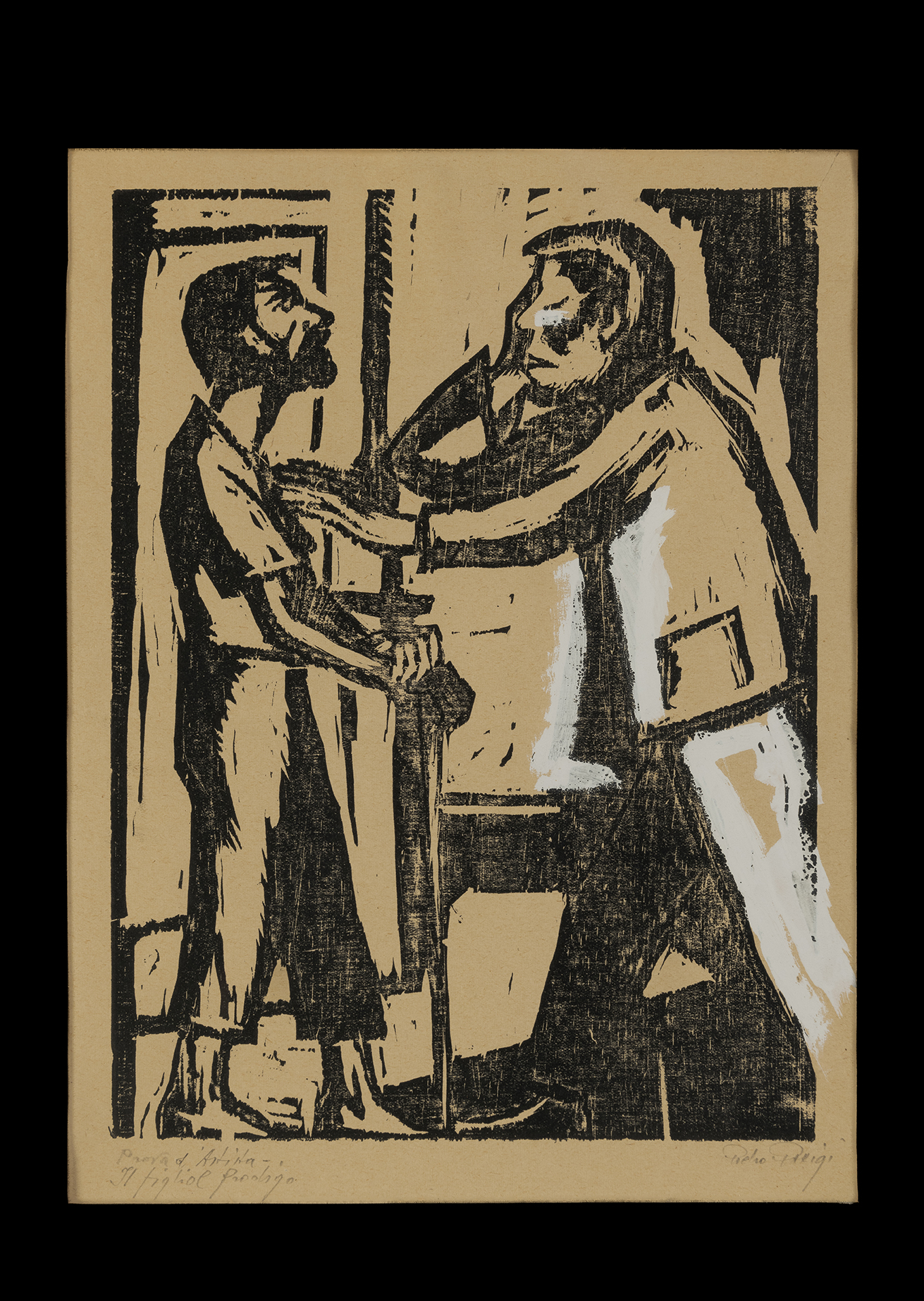 Il figliol prodigo, Padre con figlio (stampa) di Parigi Pietro (metà/ metà XX)