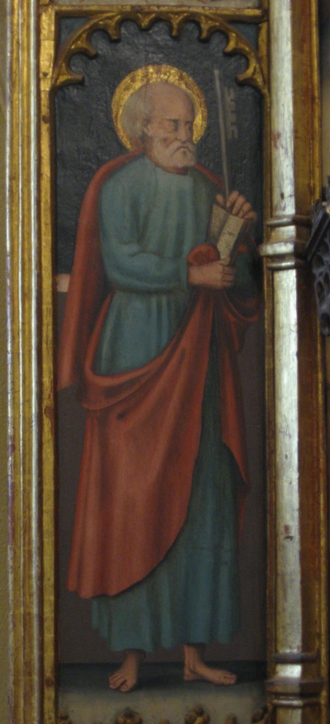San Pietro (dipinto, elemento d'insieme) di Cavaro, Michele (bottega) (XVI)