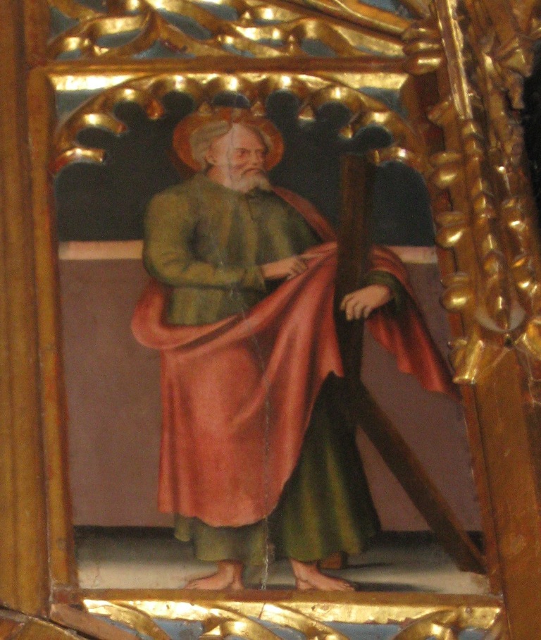 Sant'Andrea (dipinto, elemento d'insieme) di Cavaro, Michele (bottega) (XVI)