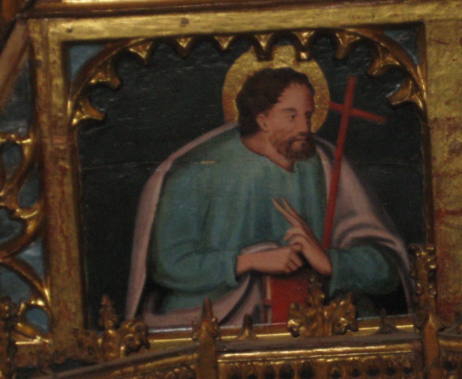 San Filippo apostolo (dipinto, elemento d'insieme) di Cavaro, Michele (bottega) (XVI)