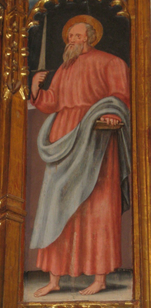 San Matteo (dipinto, elemento d'insieme) di Cavaro, Michele (bottega) (XVI)