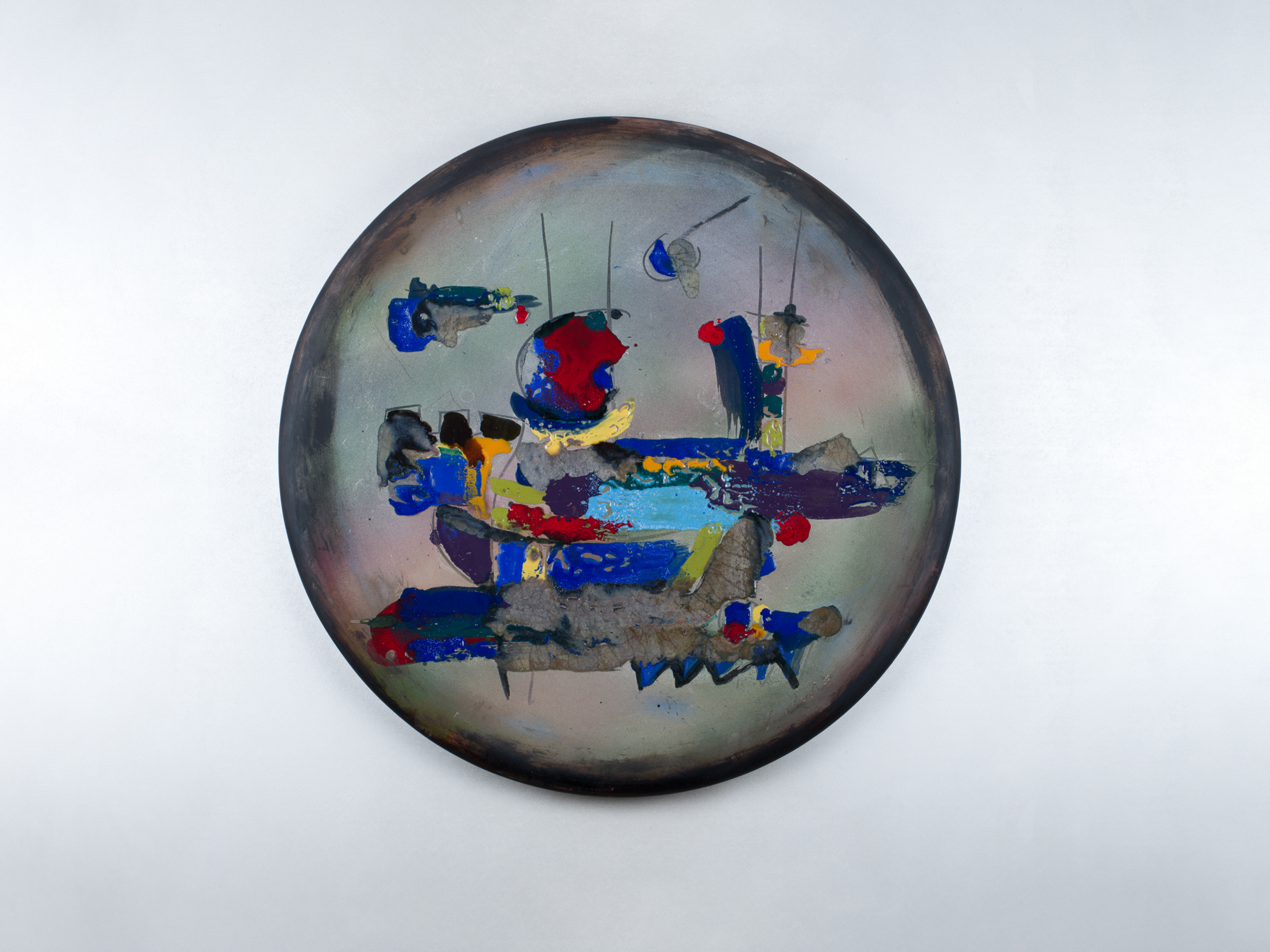 Grande piatto, Composizione astratta (piatto) di Italo Bolano (attribuito) (XX)