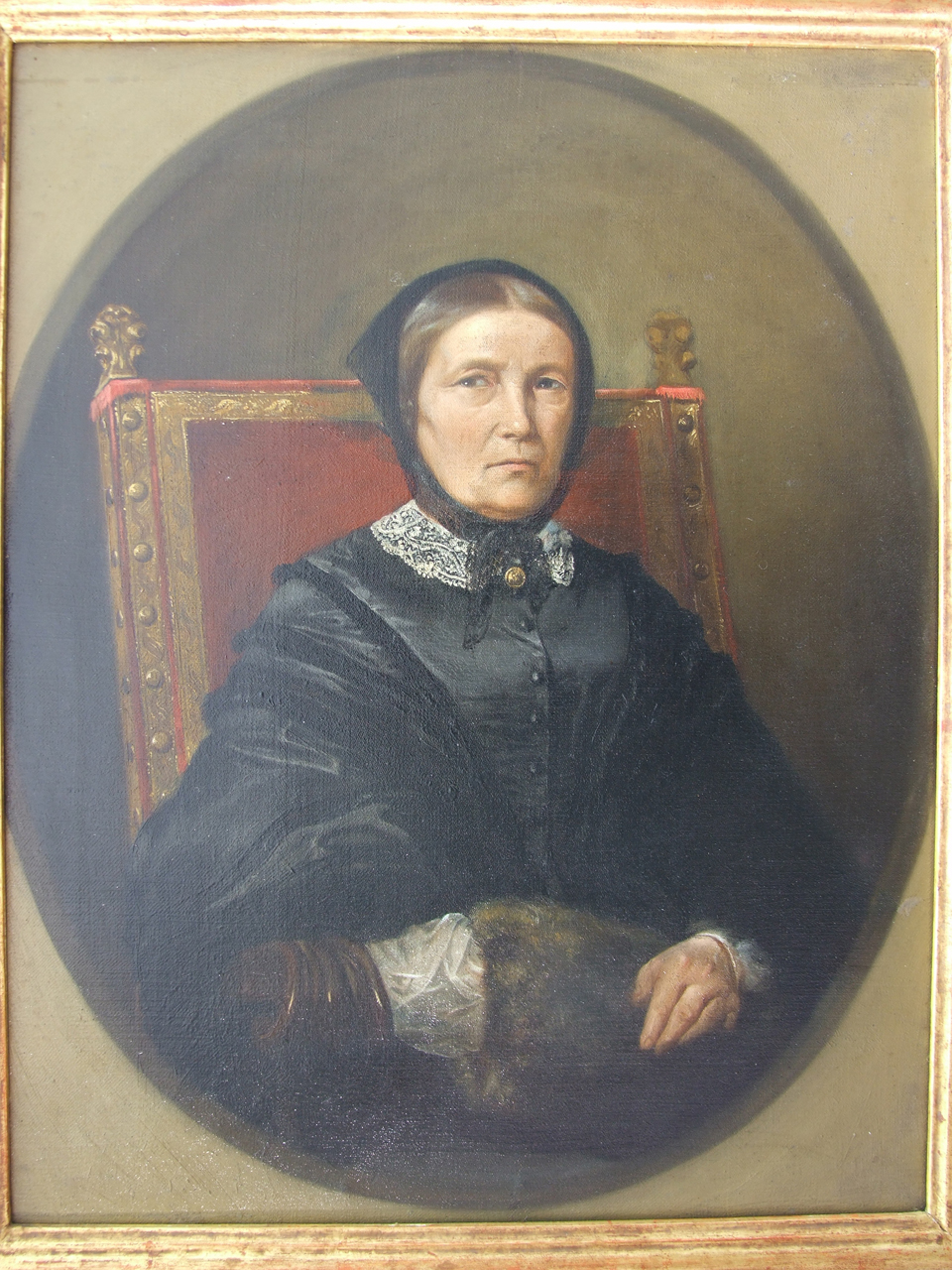Ritratto di Anna Maria Aldi (?), ritratto a mezza figura di donna (dipinto) di Aldi Pietro (XIX)