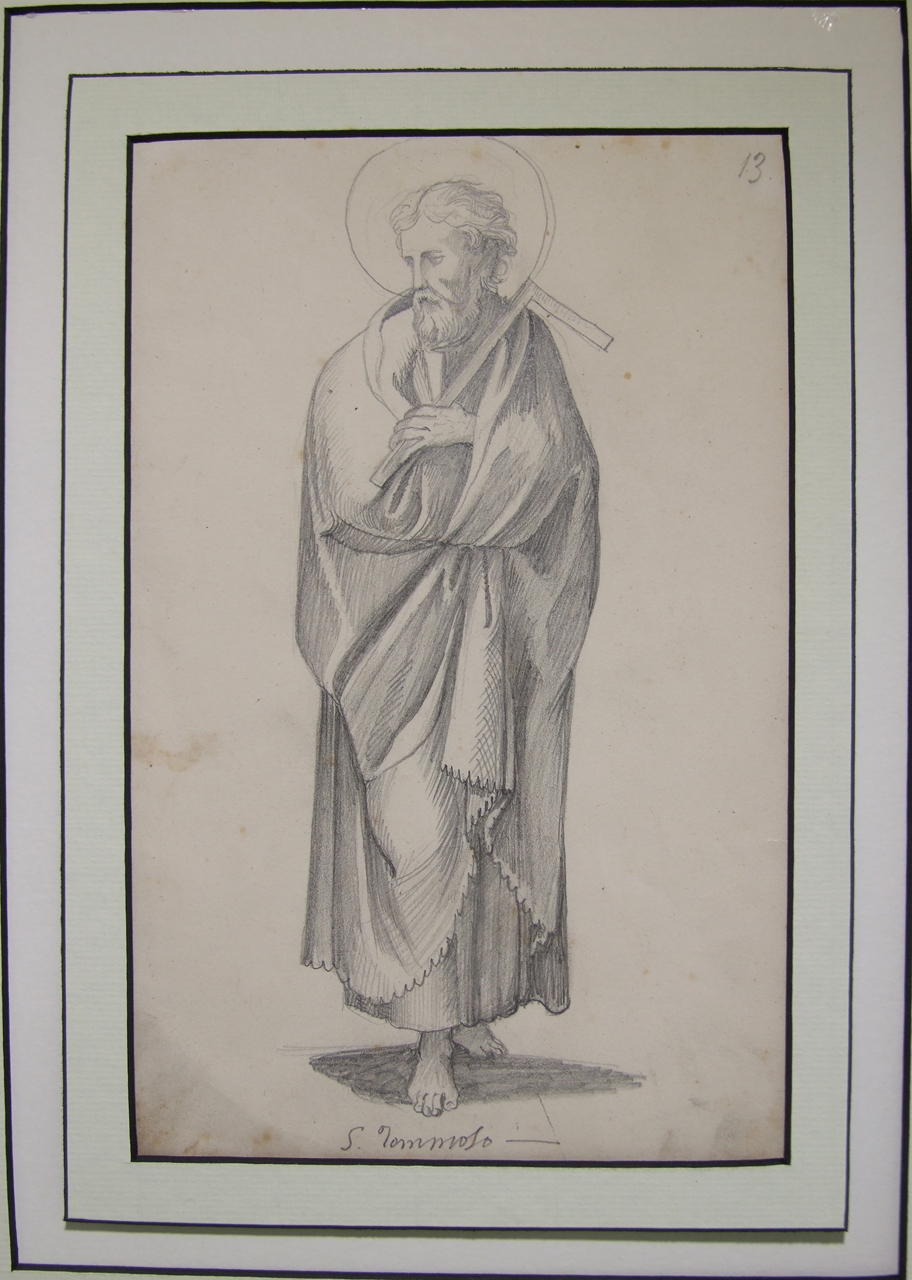 S. Tommaso, San Tommaso apostolo (disegno, elemento di serie) di Aldi Pietro (XIX)