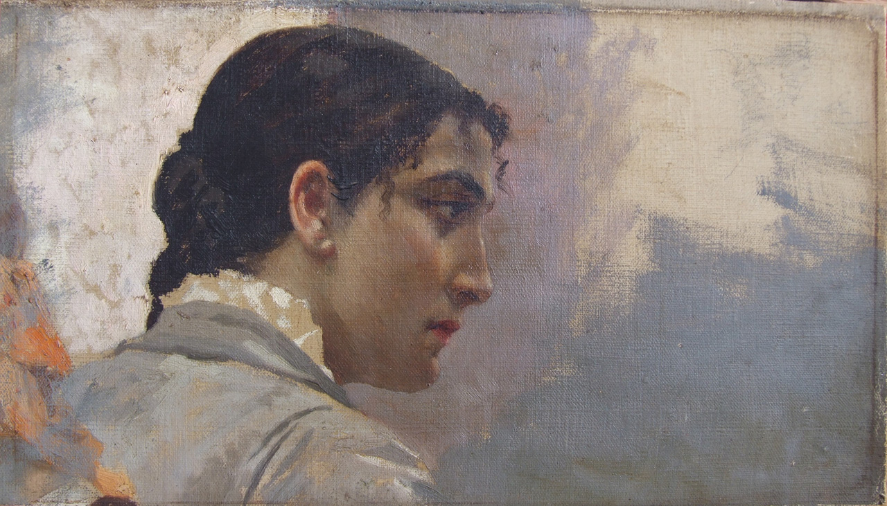 ritratto di fanciulla (dipinto) di Aldi Pietro (XIX)