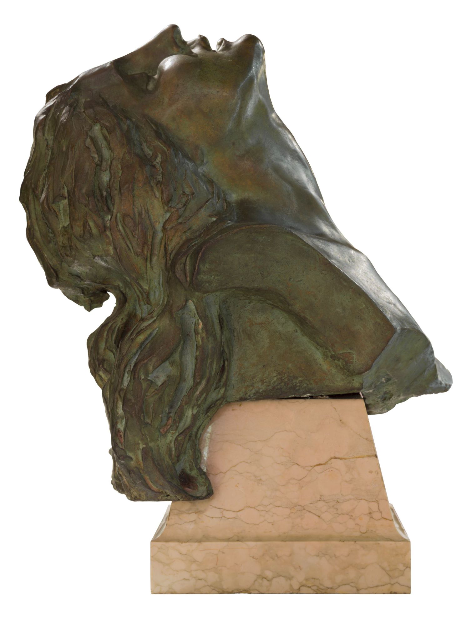 Anelito fuggente, busto femminile (scultura, opera isolata) di Banterle, Ruperto - ambito italiano (primo quarto XX)