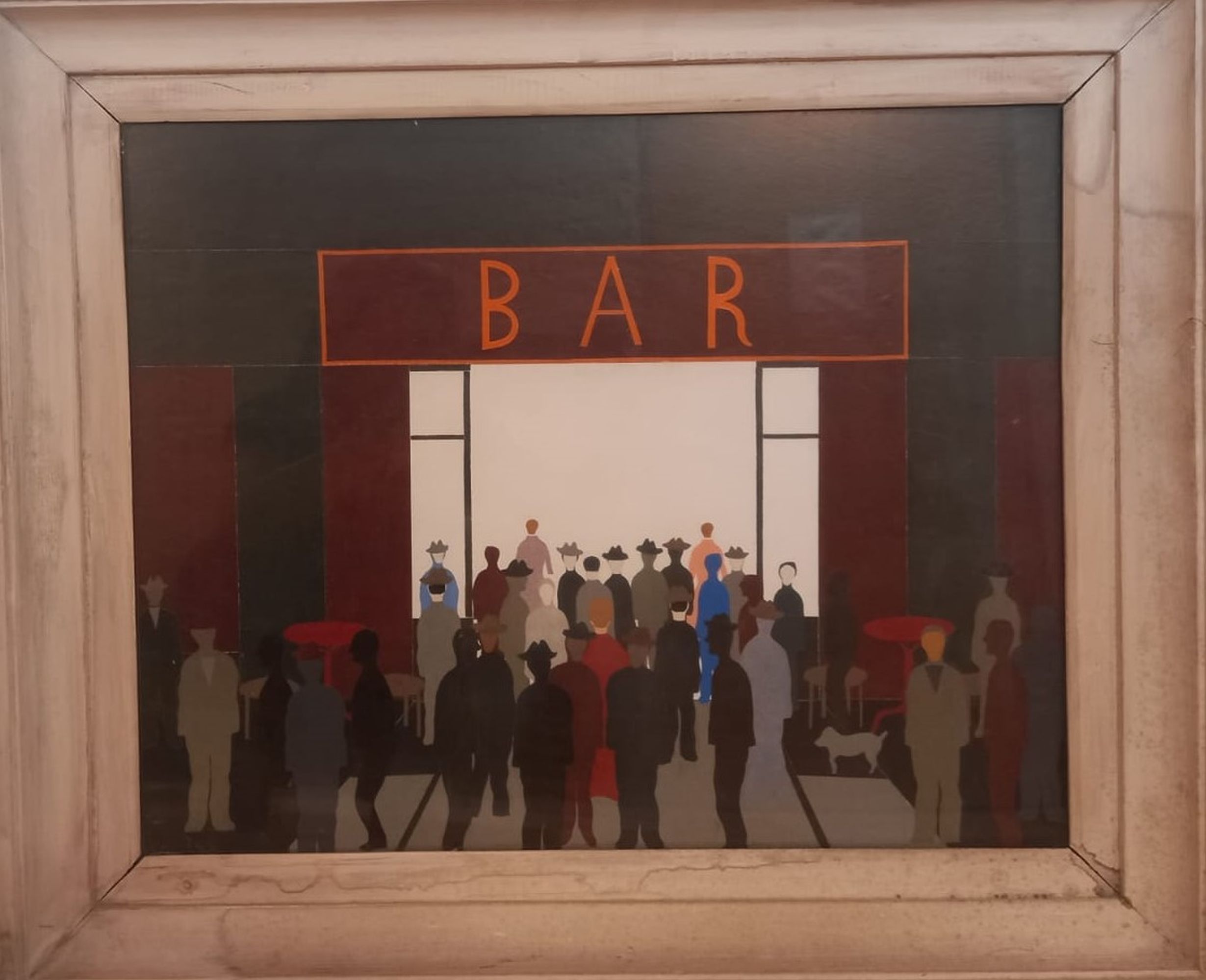 Il bar, scena di genere (collage, opera isolata) di Ferrante, Giorgio - ambito italiano (anni cinquanta XX)
