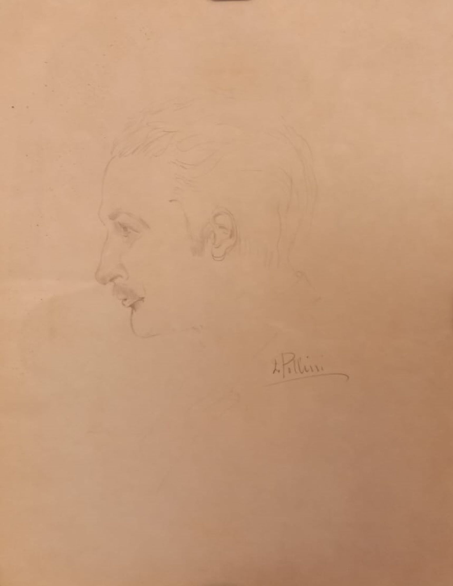 Ritratto di Lionello Fiumi, ritratto maschile (disegno artistico, opera isolata) di Pollini, Luciano - ambito italiano (secondo quarto XX)