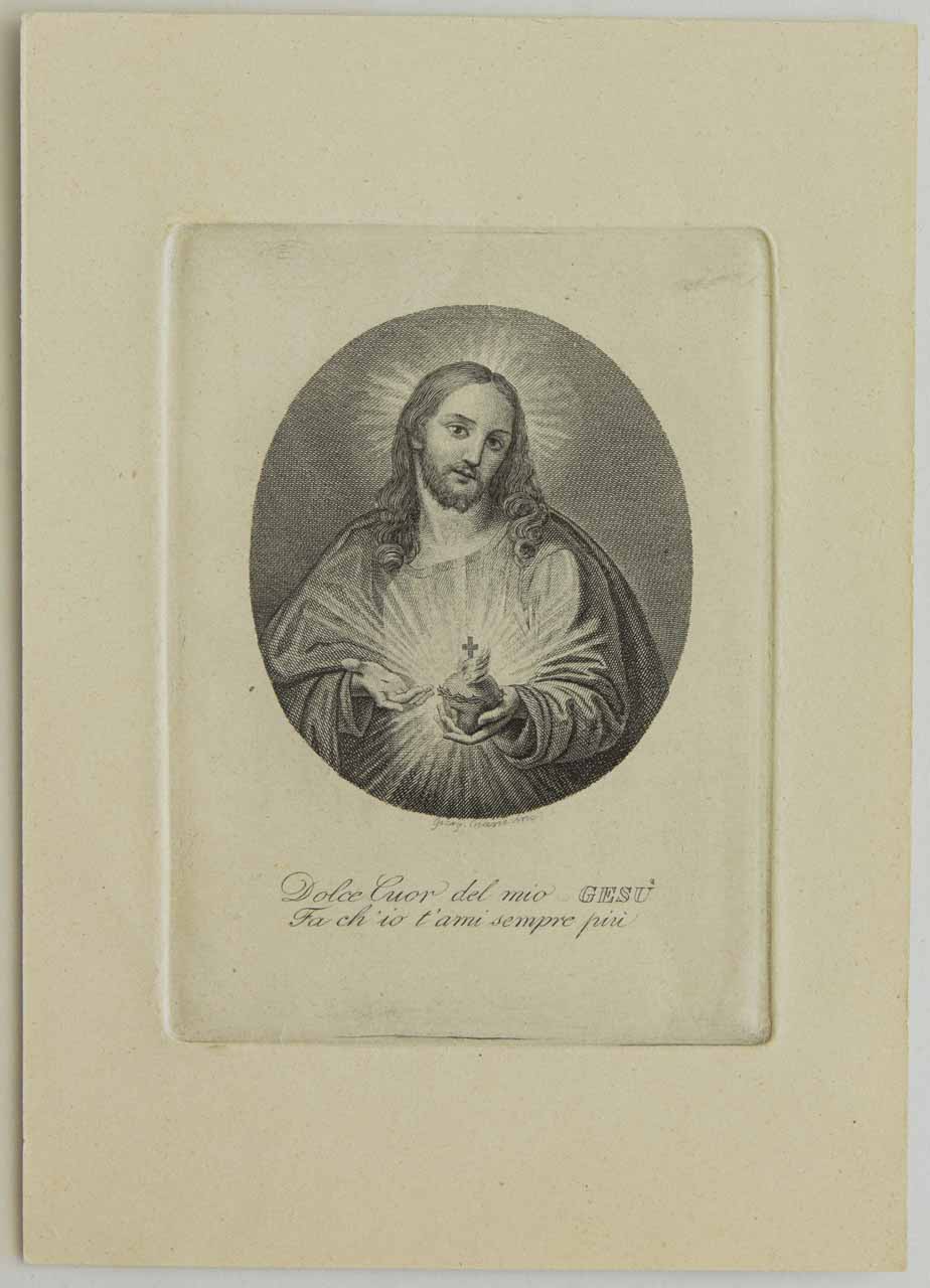 Gesù con il Sacro Cuore (stampa) di Ciani Giorgio - ambito bellunese (XIX)
