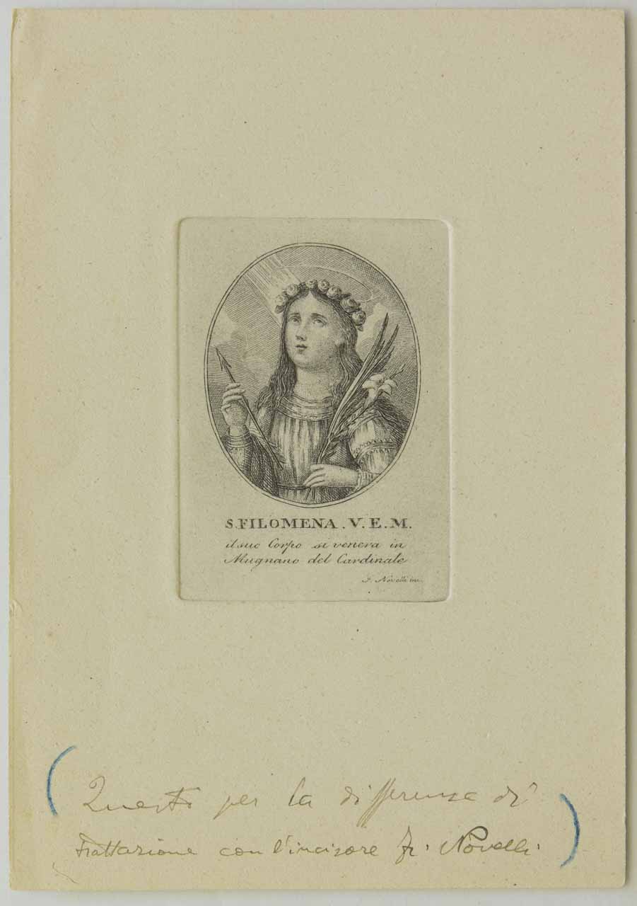 Santa Filomena (stampa) di Novelli Francesco (attribuito) - ambito veneto (fine/ metà XVIII/XIX)