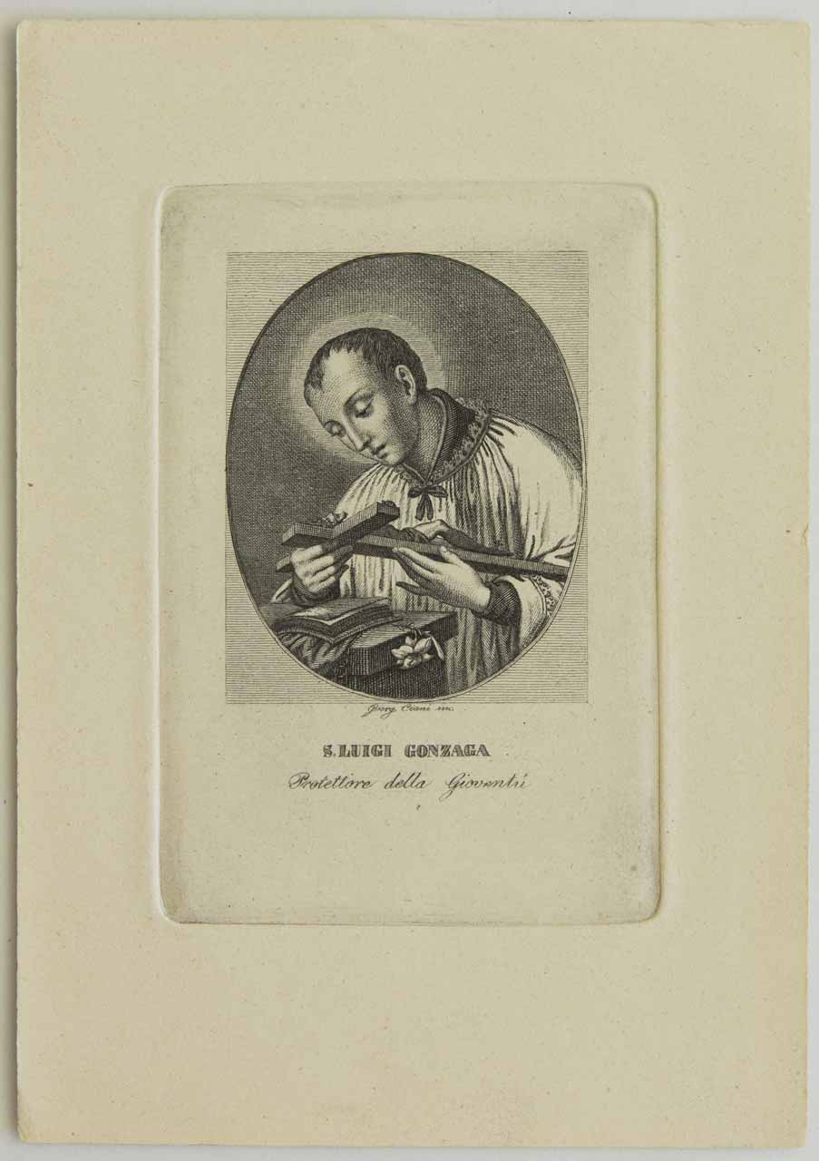 San Luigi Gonzaga (stampa) di Ciani Giorgio - ambito bellunese (XIX)
